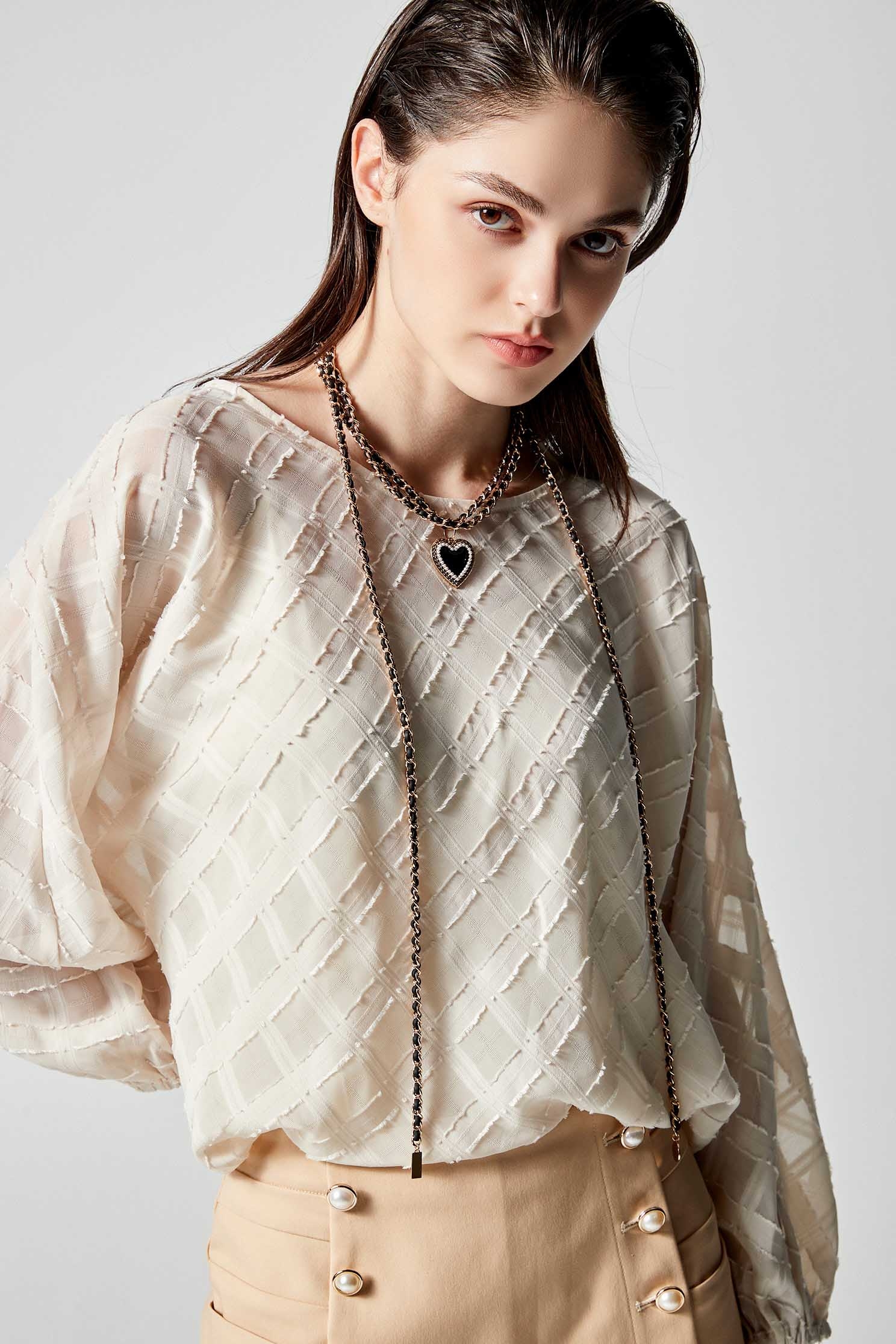 Textured Chiffon Long Sleeve TopTextured Chiffon Long Sleeve Top,Tops,Online Exclusive,Season (AW) Look,Chiffon