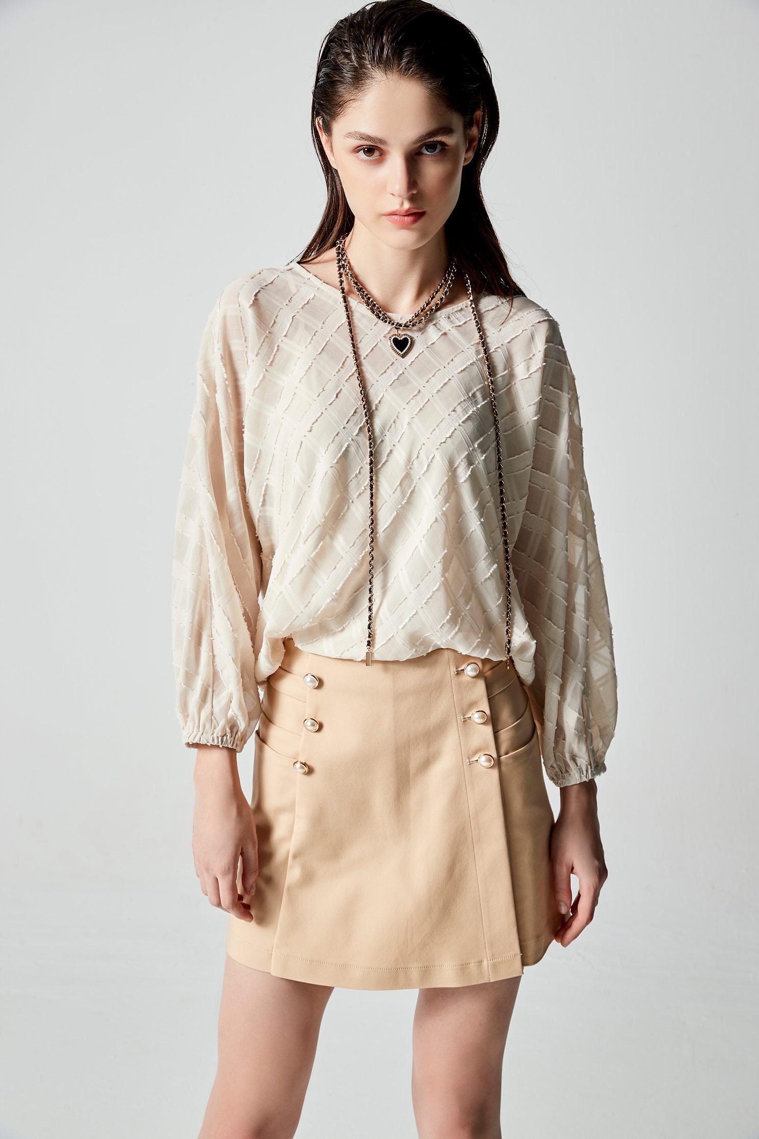 Textured Chiffon Long Sleeve TopTextured Chiffon Long Sleeve Top,Tops,Online Exclusive,Season (AW) Look,Chiffon
