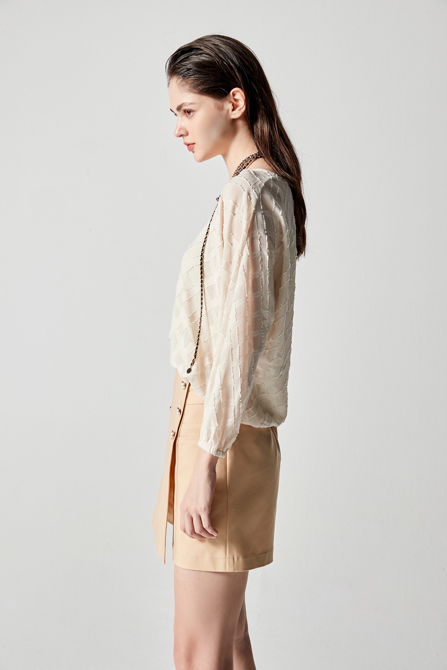 Textured Chiffon Long Sleeve TopTextured Chiffon Long Sleeve Top,Tops,Online Exclusive,Season (AW) Look,Chiffon
