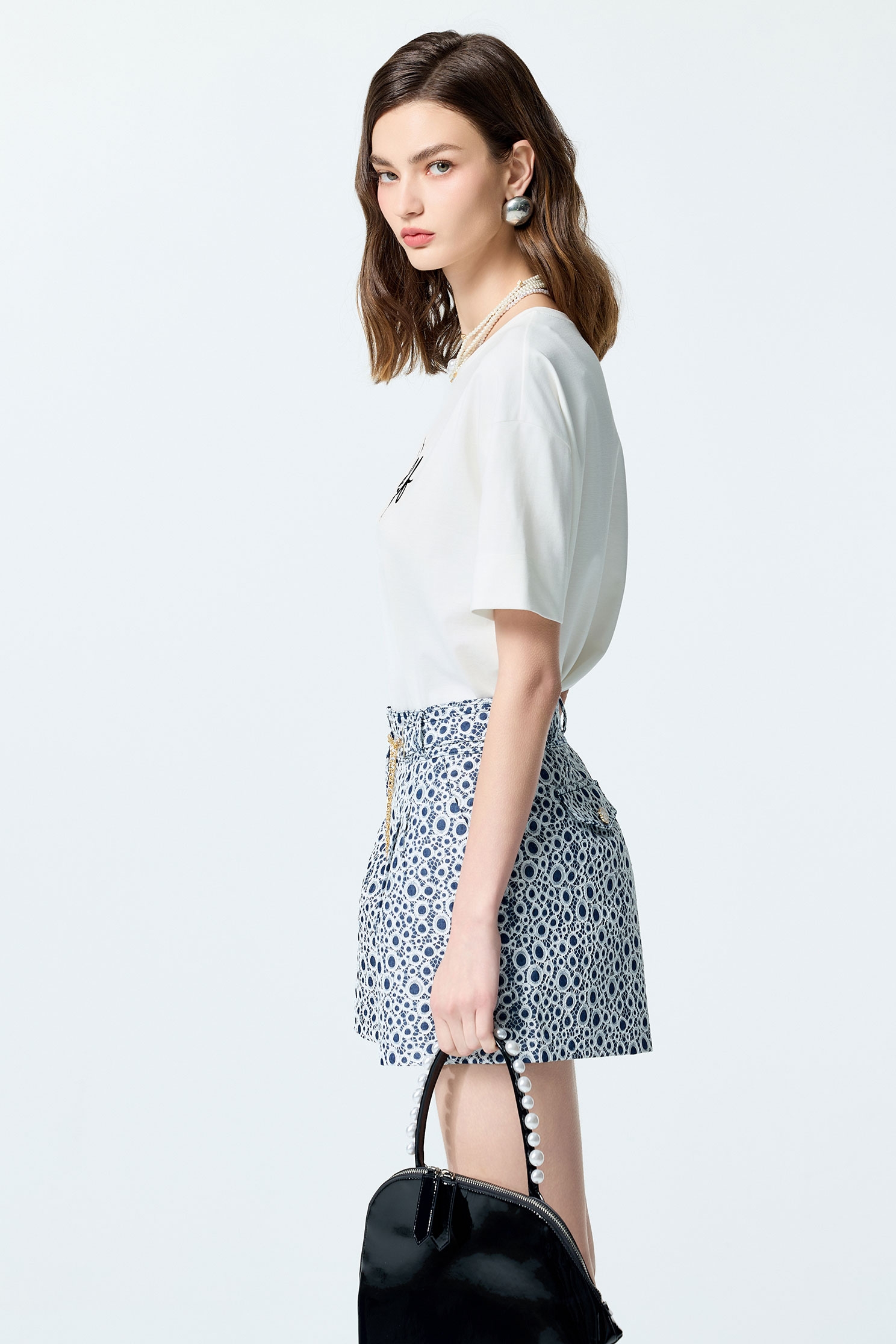 Front Slogan Drop Shoulder TeeFront Slogan Drop Shoulder Tee,Tops,Embroidered,Season (SS) Look,White tops,black tops