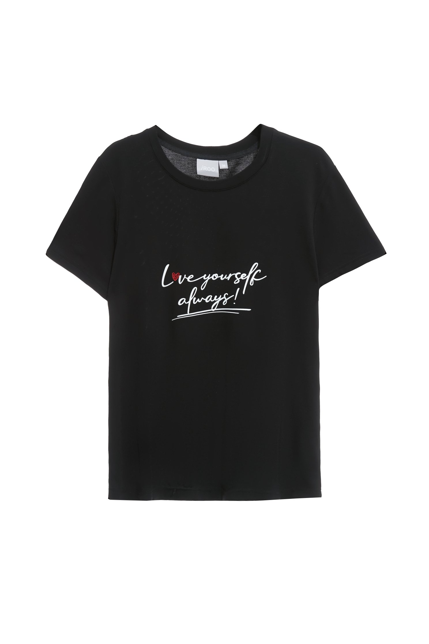 Front Slogan Basic TeeFront Slogan Basic Tee,T-shirts,Tops,Embroidered,Season (SS) Look,White tops