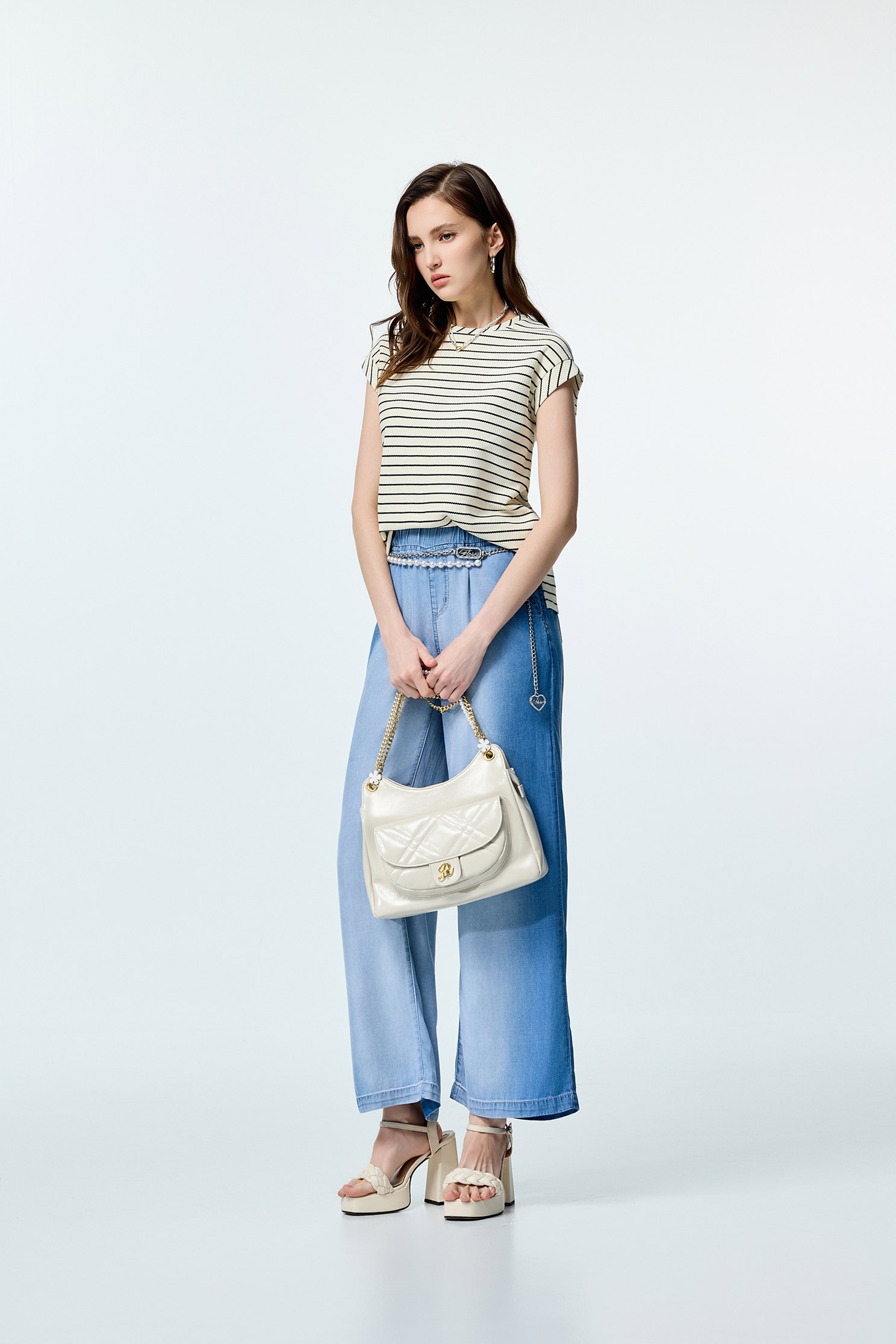 Stripe Cap Sleeve TeeStripe Cap Sleeve Tee,Tops,Season (SS) Look,Stripe,Urban Fashion