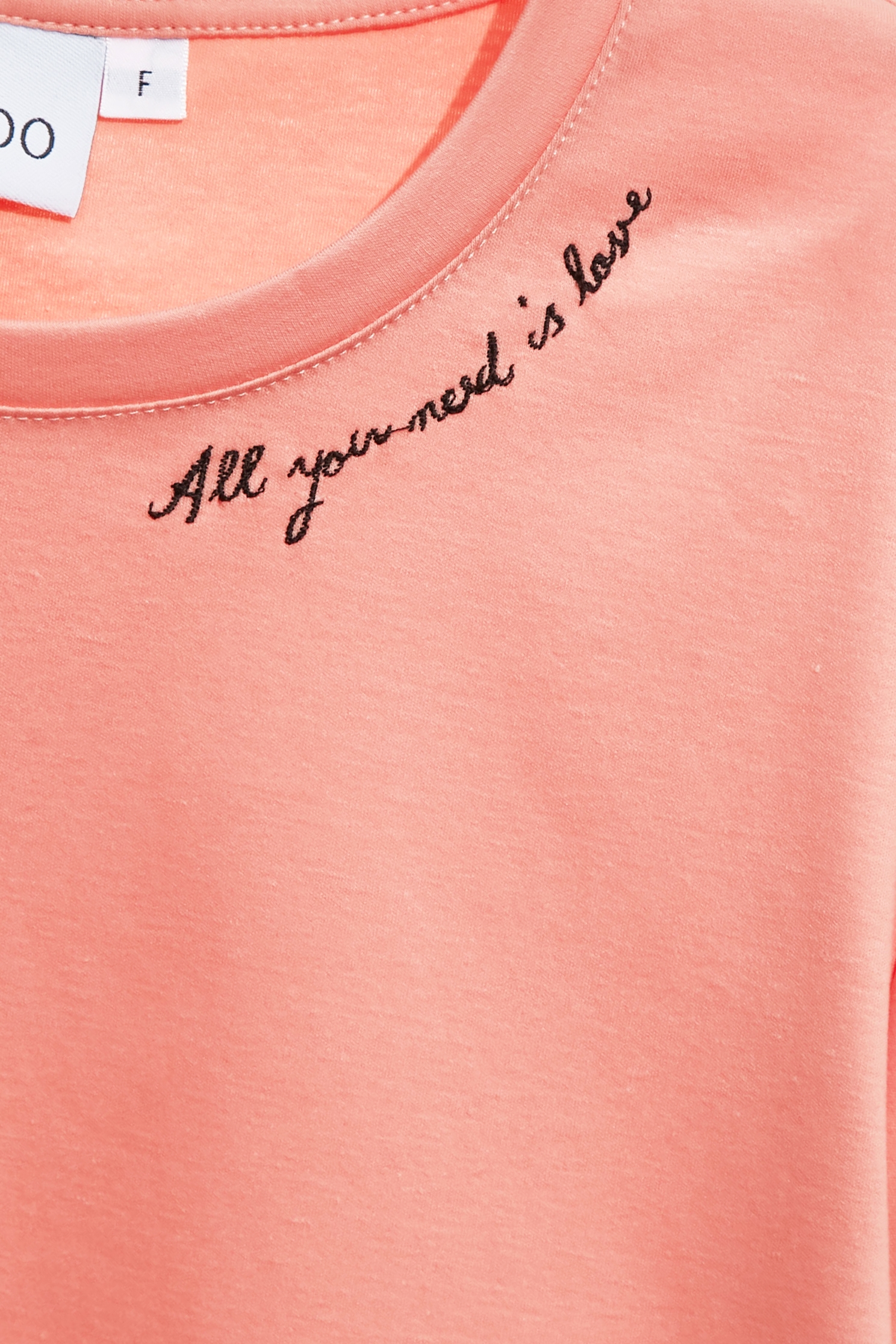 Embroidered Slogan Basic TeeEmbroidered Slogan Basic Tee,T-shirts,Tops,Embroidered,Season (SS) Look,White tops,Embroidered