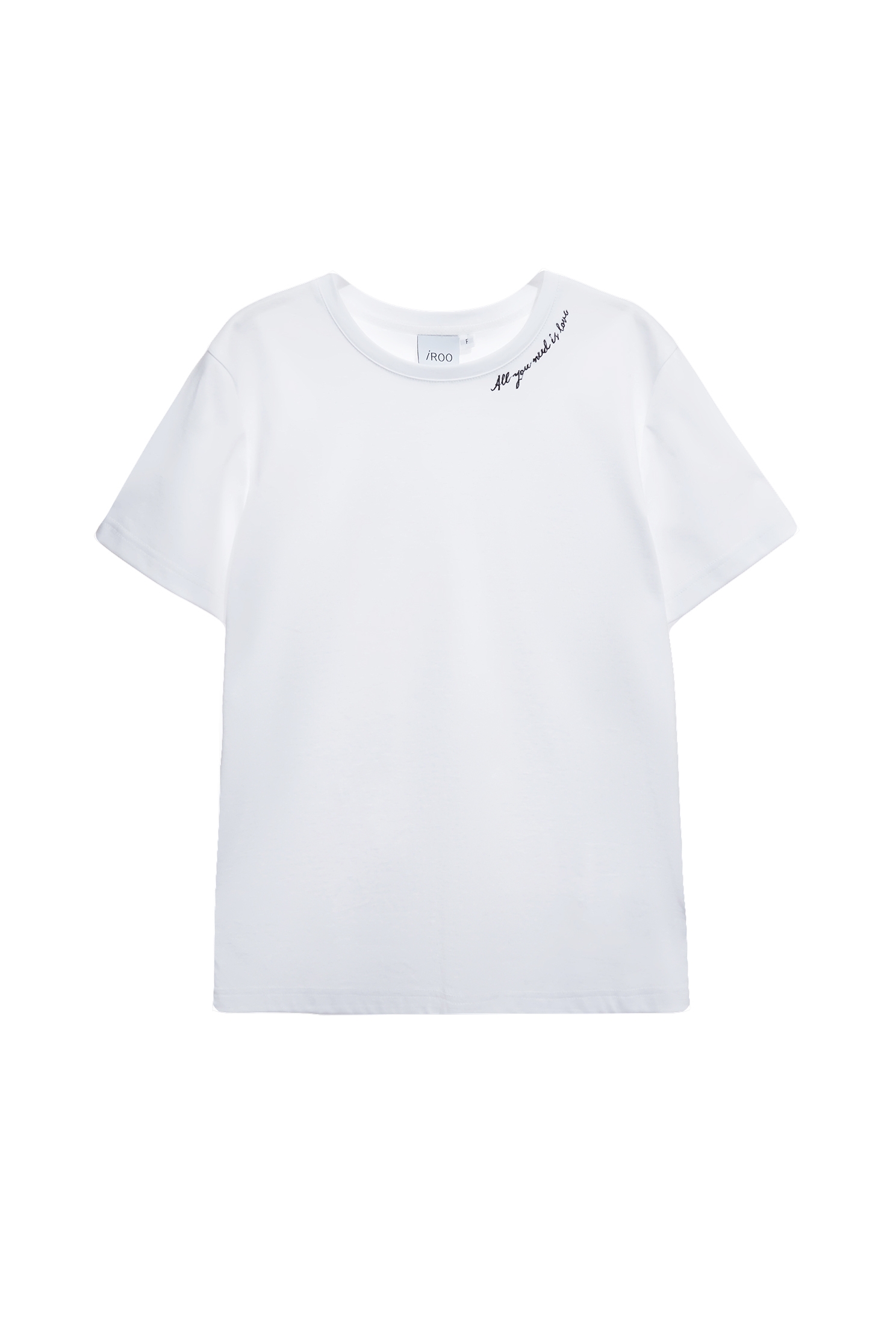 Embroidered Slogan Basic TeeEmbroidered Slogan Basic Tee,T-shirts,Tops,Embroidered,Season (SS) Look,White tops,Embroidered