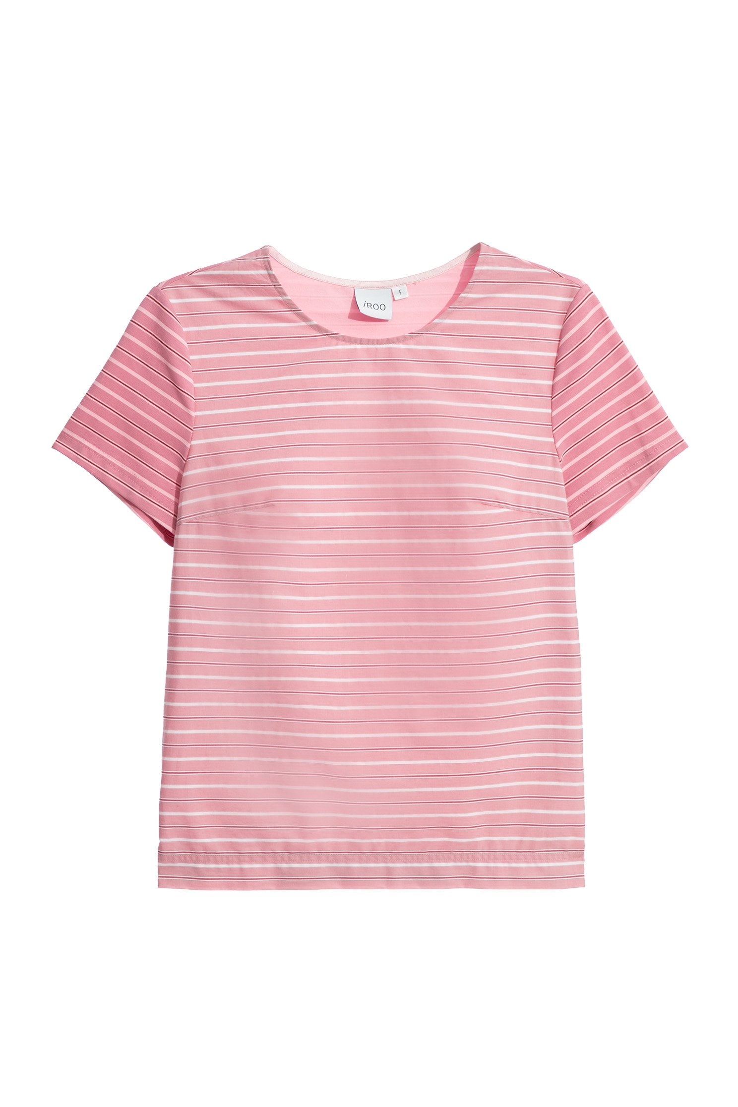 Stripe Print Short Sleeve Pink TopStripe Print Short Sleeve Pink Top,T-shirts,Tops,Season (AW) Look