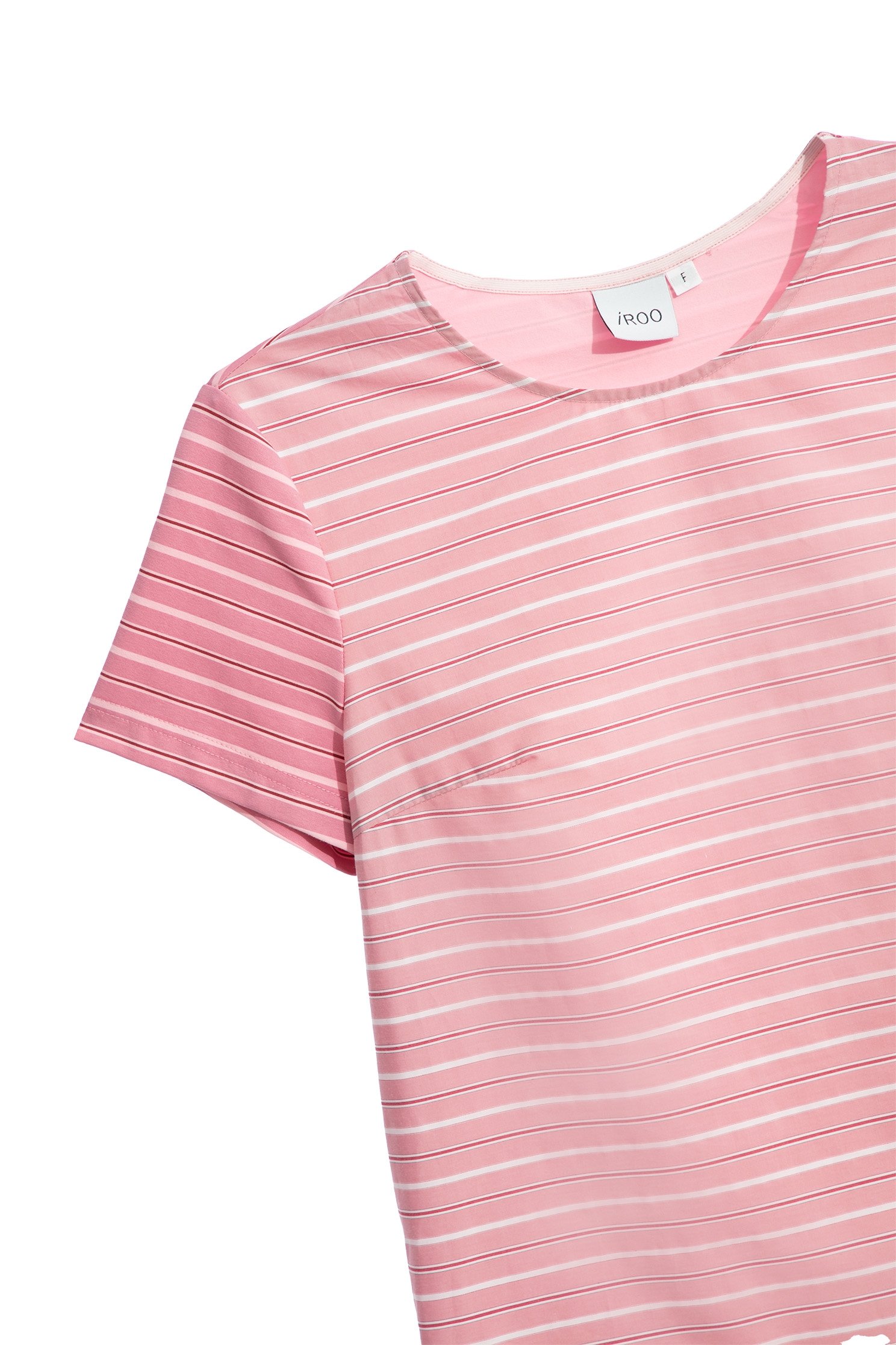 Stripe Print Short Sleeve Pink TopStripe Print Short Sleeve Pink Top,T-shirts,Tops,Season (AW) Look