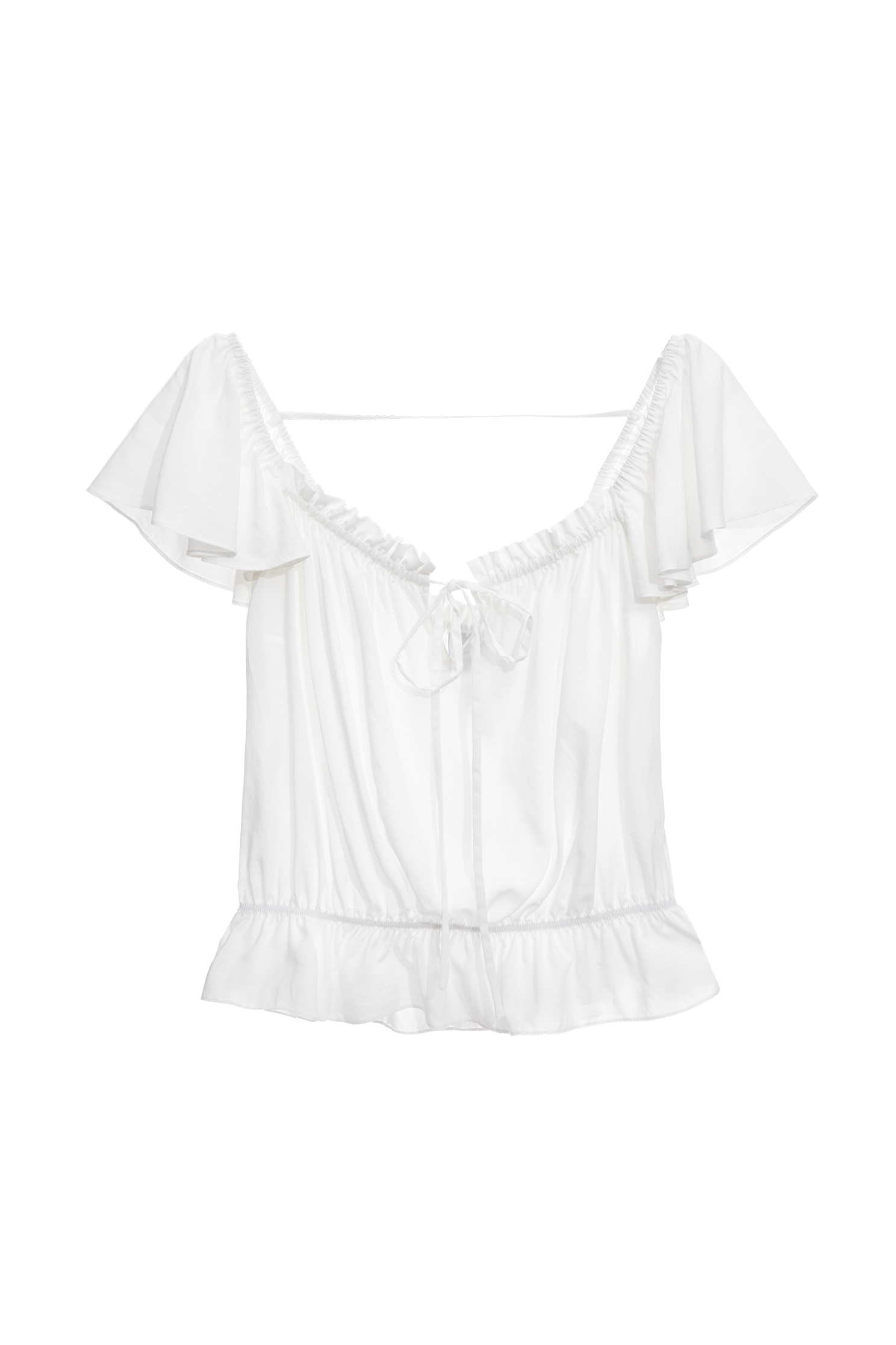 Ruffle Sleeve White TopRuffle Sleeve White Top,Tops,Season (SS) Look,White tops