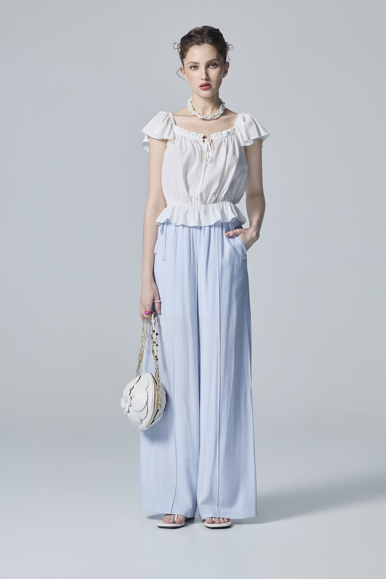 Ruffle Sleeve White TopRuffle Sleeve White Top,Tops,Season (SS) Look,White tops