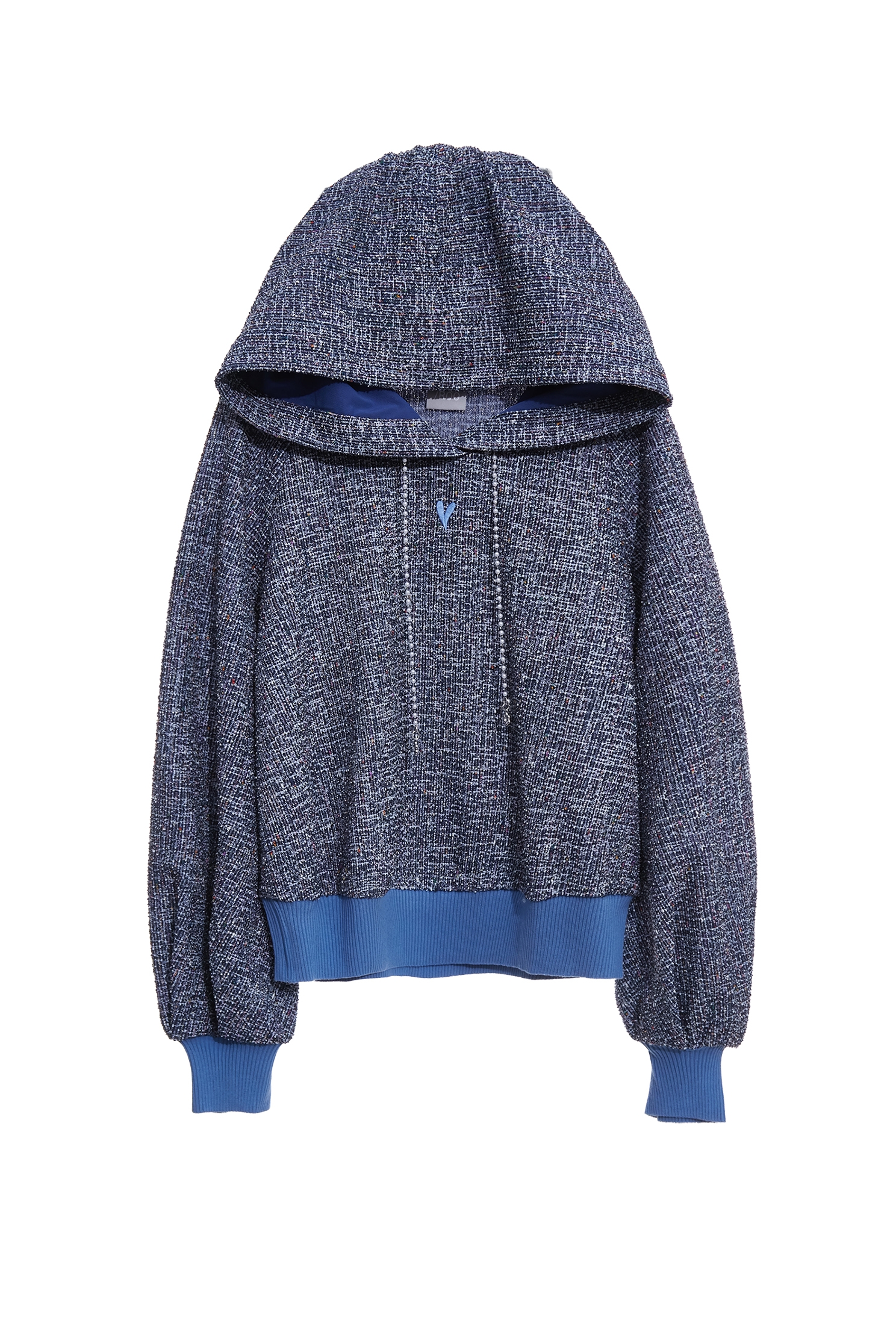 Hoodie Tweed TopHoodie Tweed Top,Tops,Embroidered,co-ord sets,pearl,Season (AW) Look