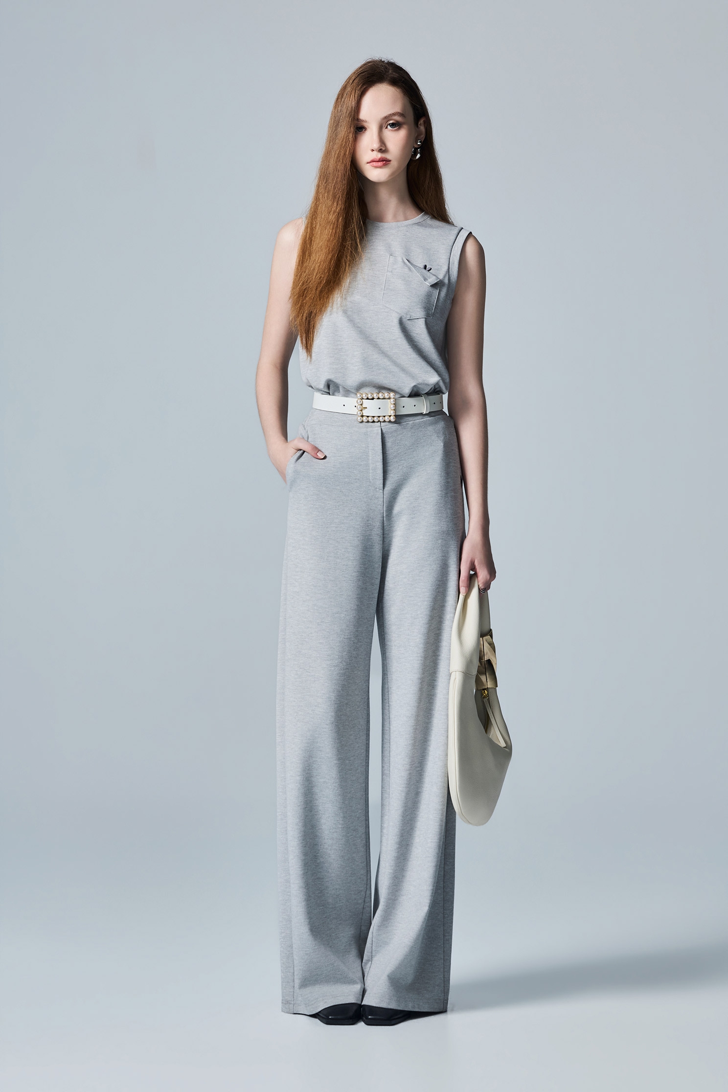 Stylish Pocket Minimalist VestStylish Pocket Minimalist Vest,sleeveless tops,Tops,White tops,Season (AW) Look,sleeveless tops