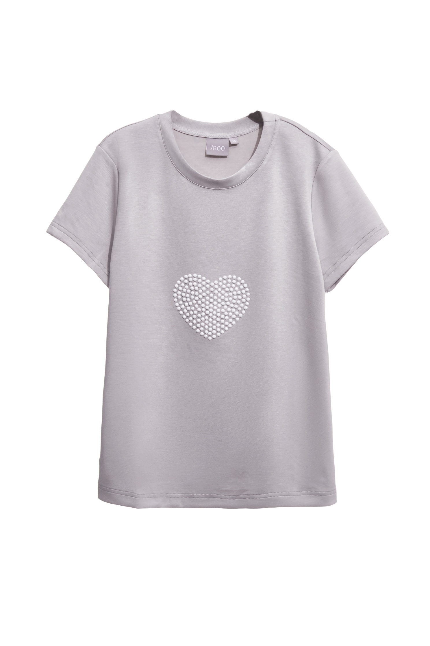 Pearl Applique Heart Logo Short Sleeve TeePearl Applique Heart Logo Short Sleeve Tee,T-shirts,Tops,Season (SS) Look,pearl,White tops