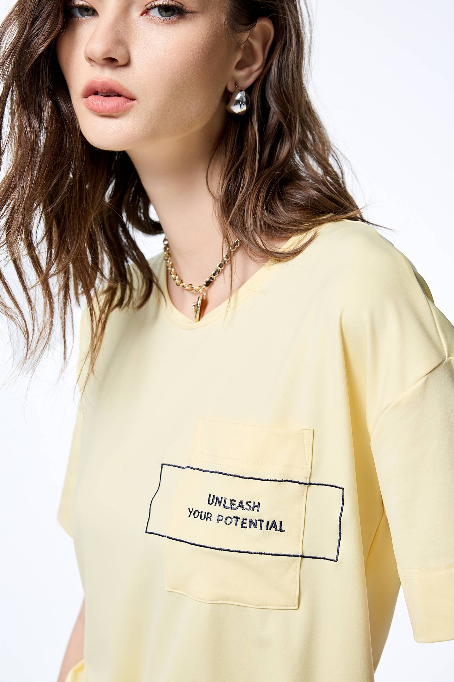 Embroidery Slogan Short Sleeve TeeEmbroidery Slogan Short Sleeve Tee,T-shirts,Tops,Embroidered,Season (SS) Look