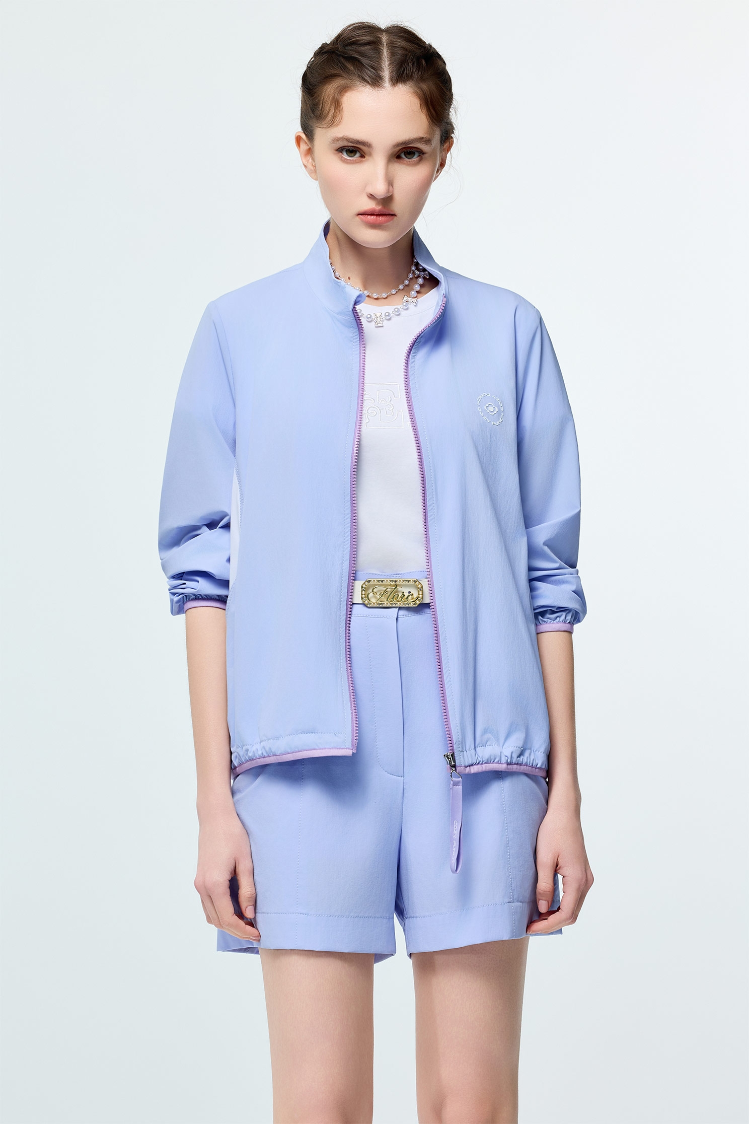 Front Zip Sun Protection Collagen JacketIce Blue Collagen Jacket,Cool Tech Activewear,CoolTechActivewear,COZY PUNCH,Jackets,Outerwear,Season (SS) Look