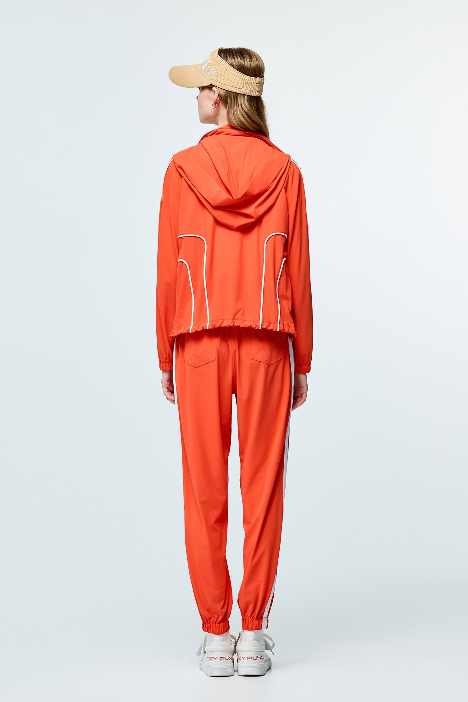 Contrast Trim Detail Sun Protection Collagen JacketSunset Coral Color Collagen Jacket,Cool Tech Activewear,CoolTechActivewear,COZY PUNCH,Jackets,Outerwear,Season (SS) Look,Hoodie jackets