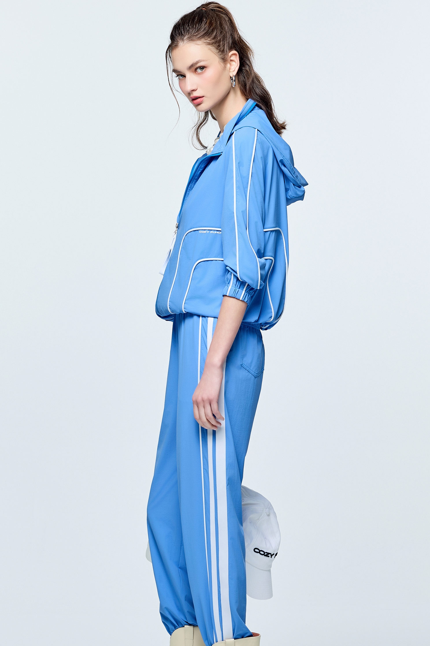 Contrast Trim Detail Sun Protection Collagen JacketSunset Coral Color Collagen Jacket,Cool Tech Activewear,CoolTechActivewear,COZY PUNCH,Jackets,Outerwear,Season (SS) Look,Hoodie jackets