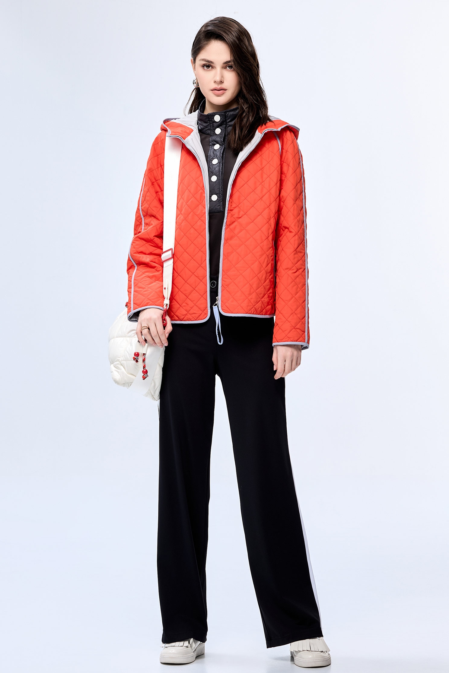 Flame Color Quilted Warm JacketFlame Color Quilted Warm Jacket,COZY PUNCH,Outerwear,Season (AW) Look,Hoodie jackets,Long sleeve outerwear