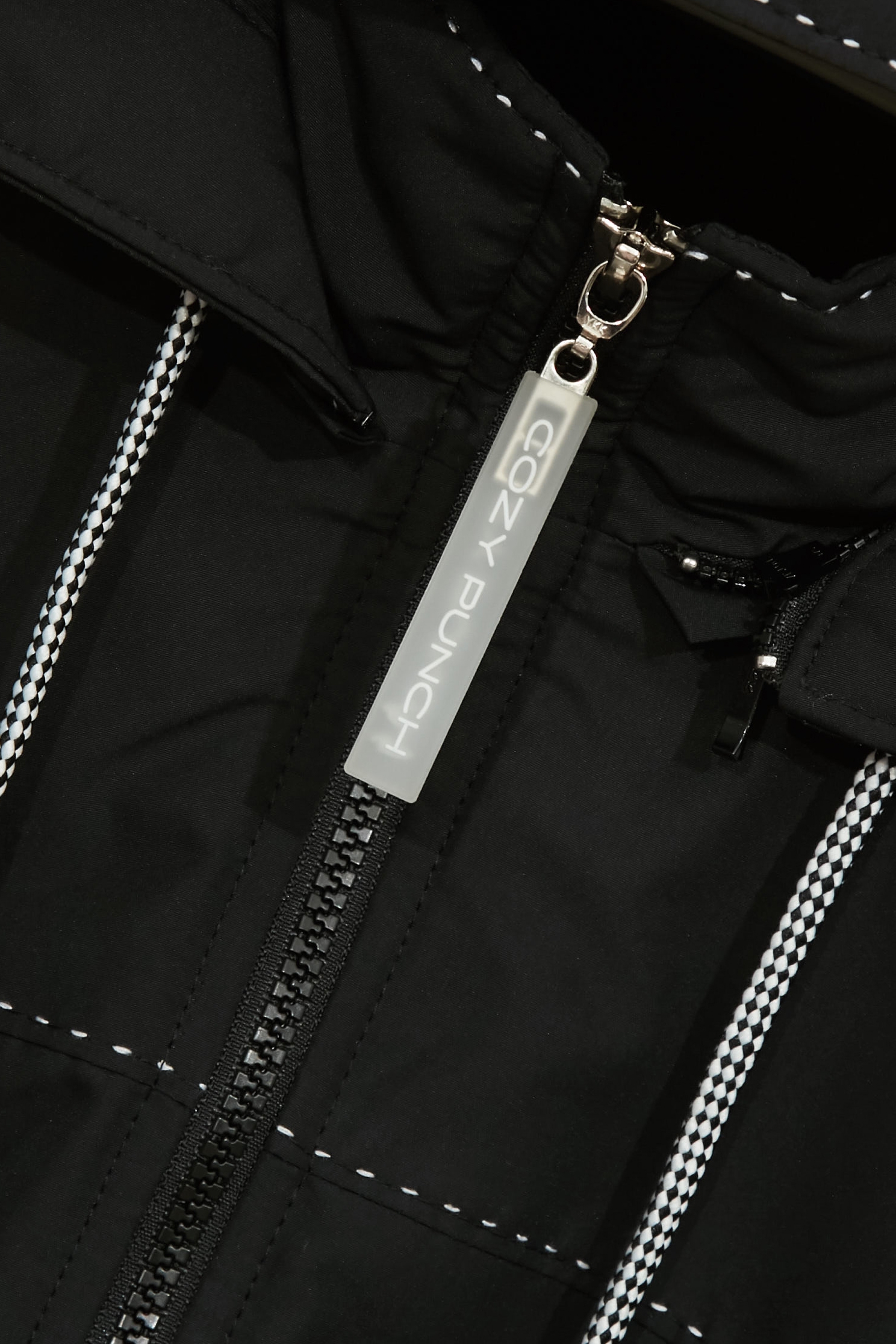 Embroidered Thread Warm JacketEmbroidered Thread Warm Jacket,COZY PUNCH,Jackets,Embroidered,Outerwear,Season (AW) Look,Black outerwear