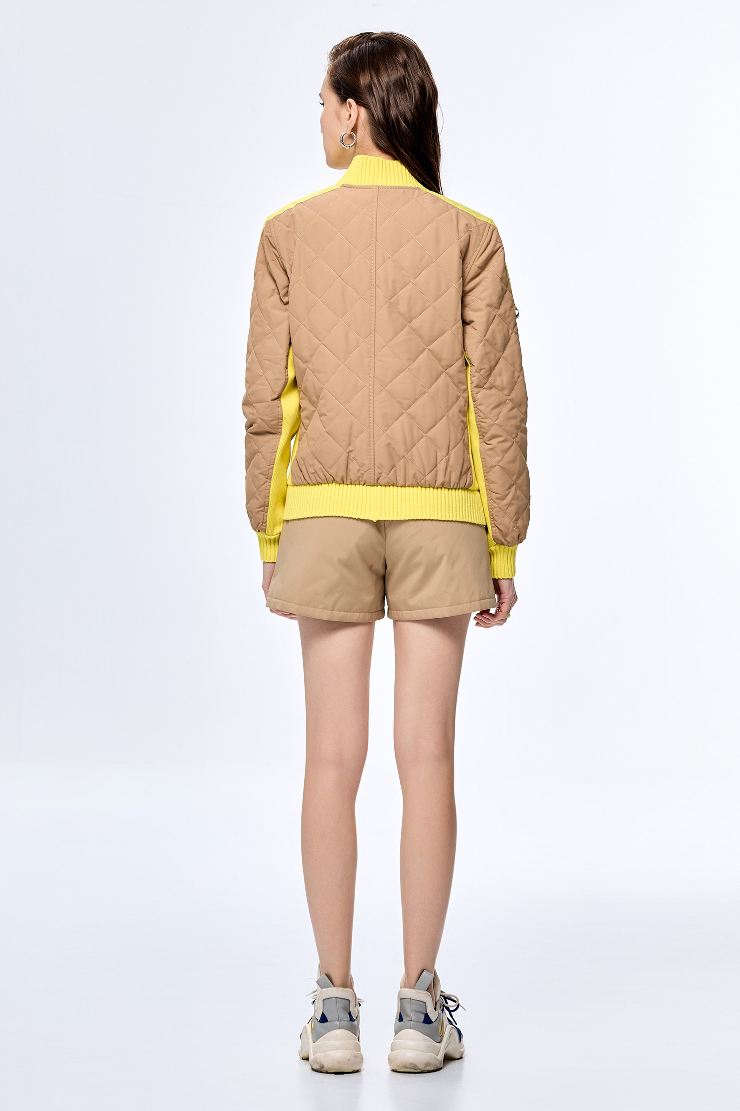 Tea Stain Color Quilted Warm JacketTea Stain Color Quilted Warm Jacket,COZY PUNCH,Jackets,Outerwear,Season (AW) Look,Long sleeve outerwear