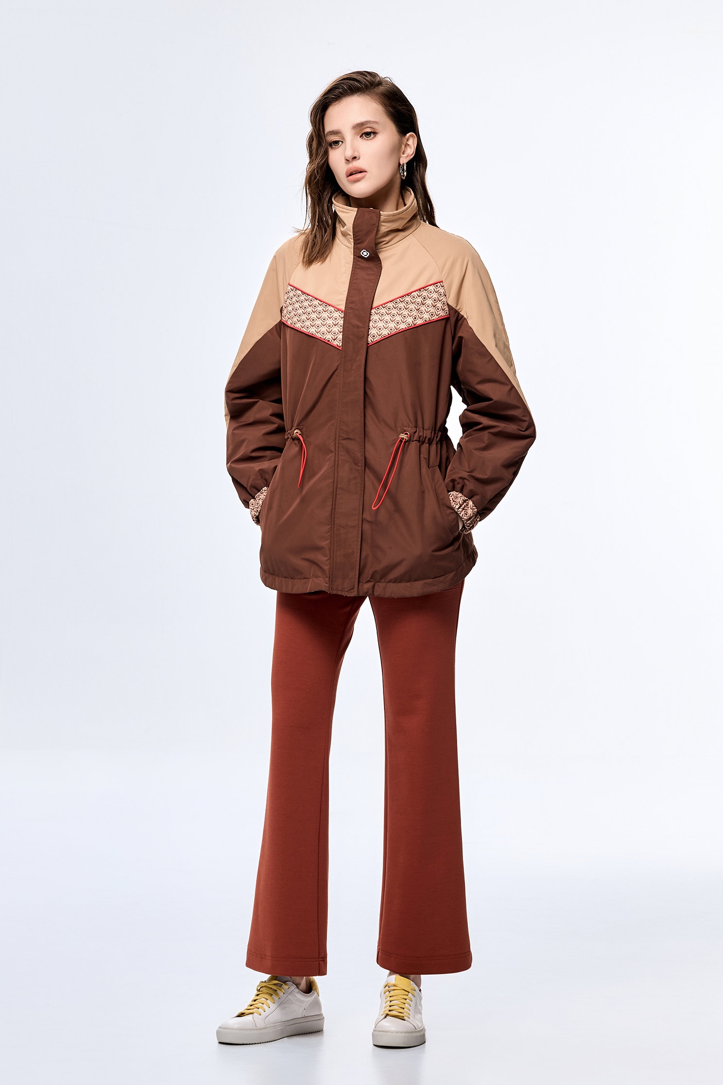 Nut Shell Brown Color Warm Long JacketNut Shell Brown Color Warm Long Jacket,COZY PUNCH,Season (AW) Look,longcoats