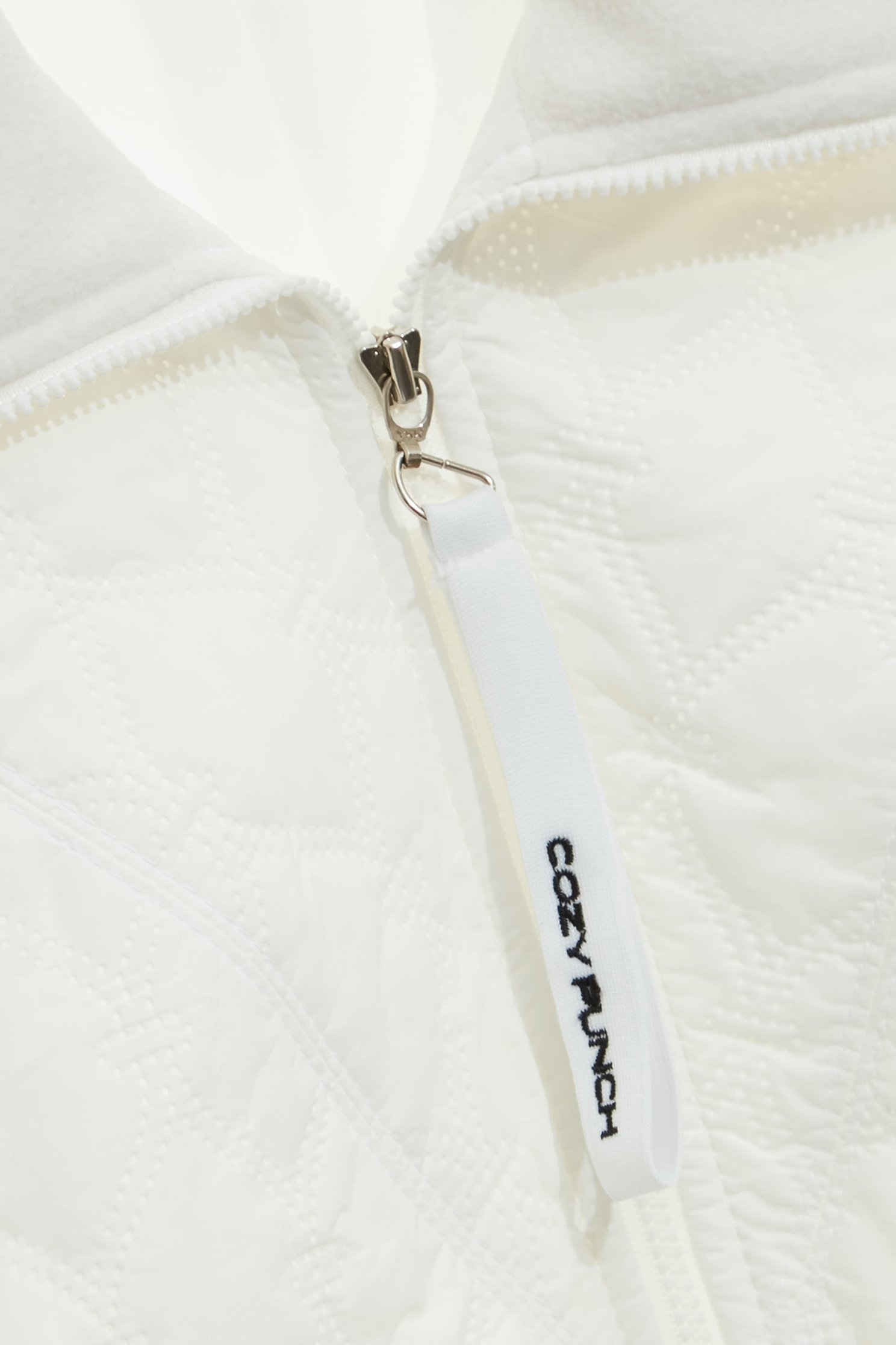 Optical White Quilted Insulated JacketDiamond pattern casual jacket,COZY PUNCH,Jackets,Outerwear,White outerwear,Season (AW) Look