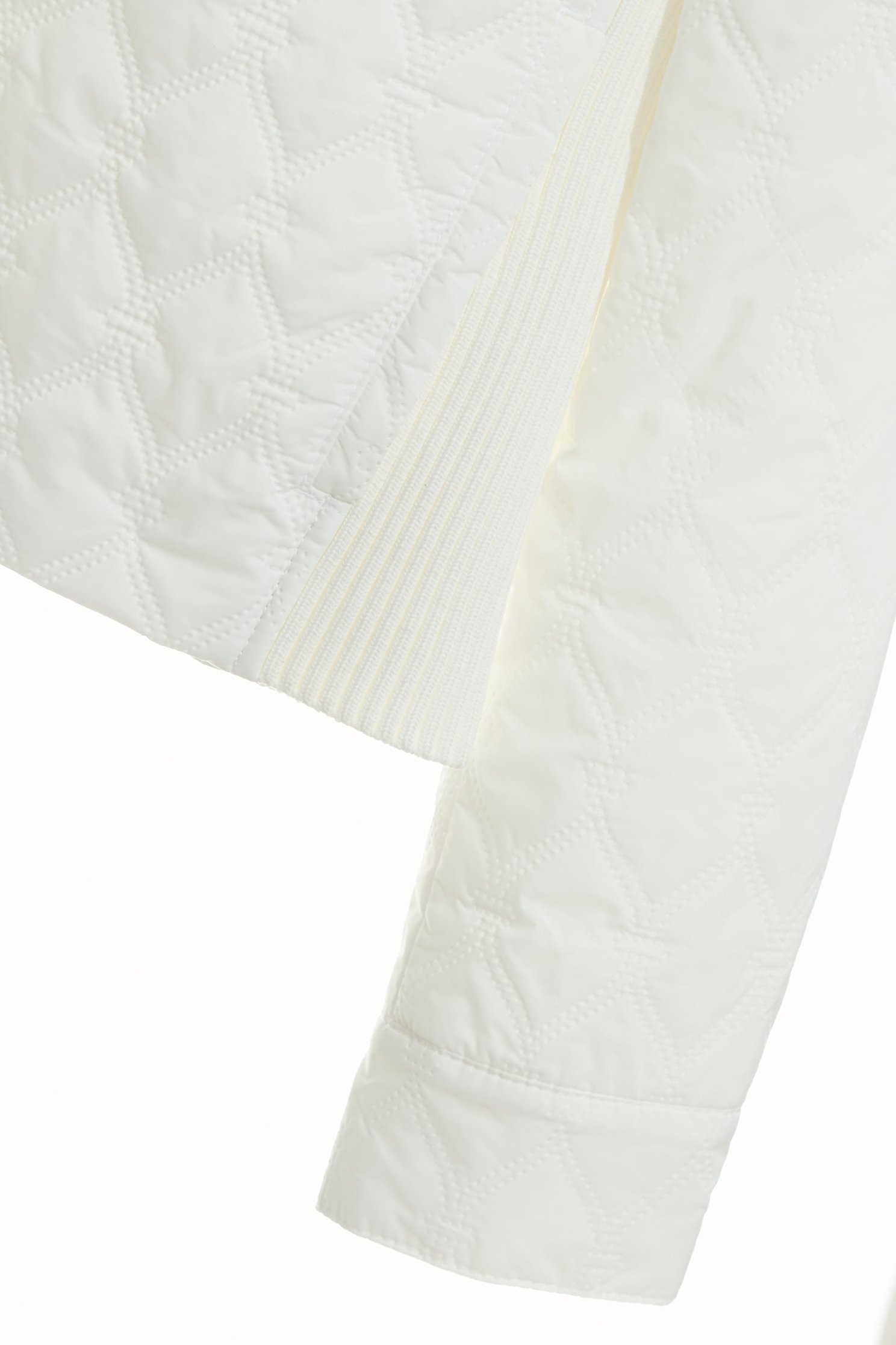 Optical White Quilted Insulated JacketDiamond pattern casual jacket,COZY PUNCH,Jackets,Outerwear,White outerwear,Season (AW) Look