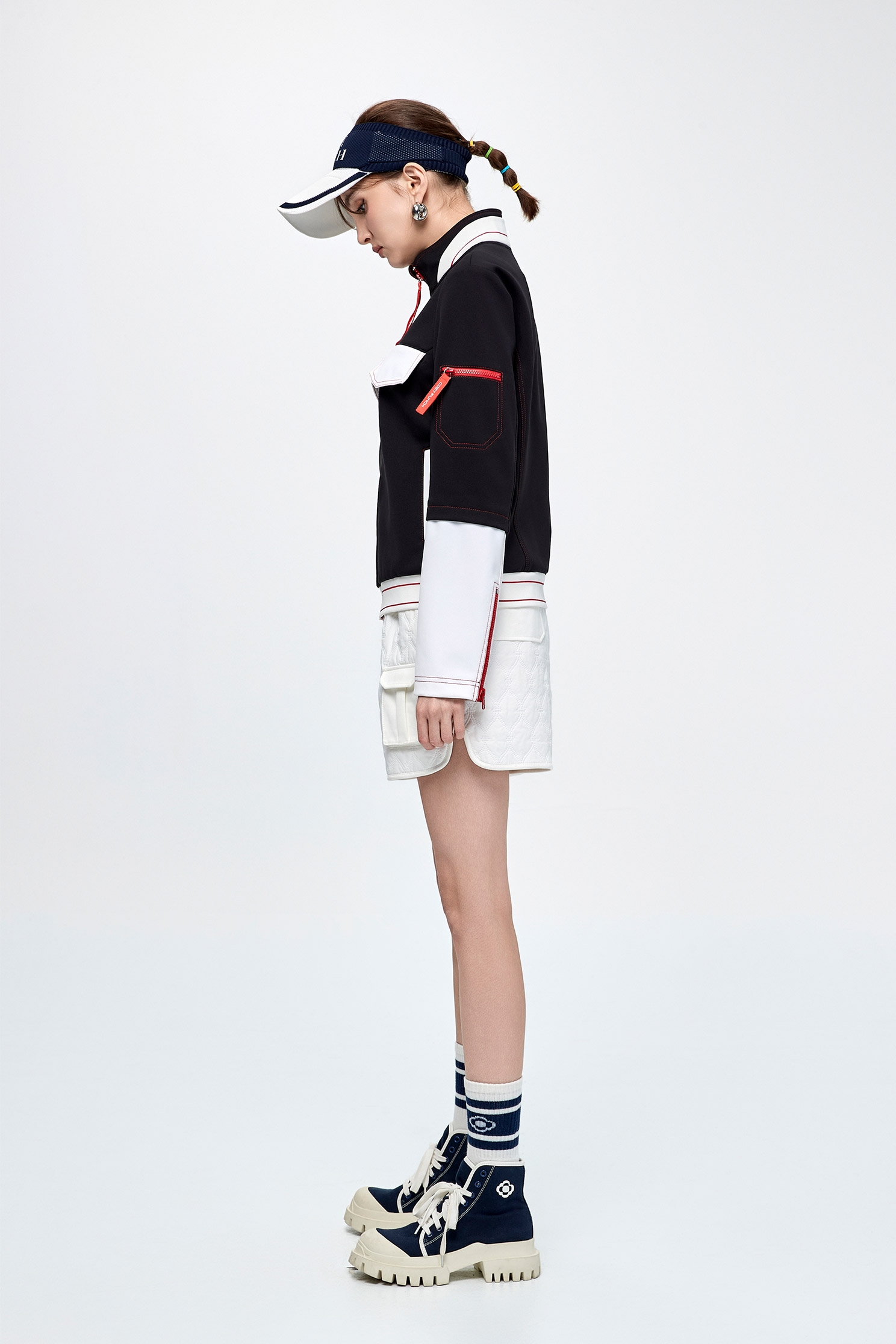 Color-Blocked Biker Style JacketCool racing-style jacket,COZY PUNCH,Jackets,Outerwear,Season (AW) Look,Long sleeve outerwear