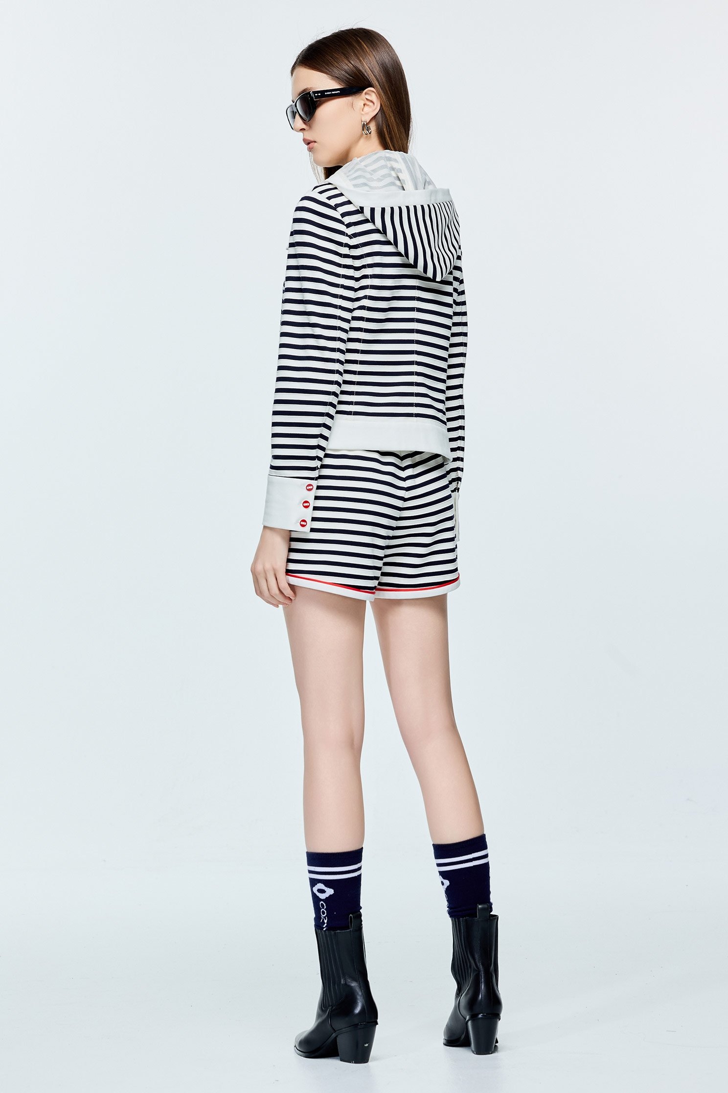 Navy Stripe Hoodie JacketNavy Stripe Hoodie Jacket,COZY PUNCH,Outerwear,Season (AW) Look,Hoodie jackets