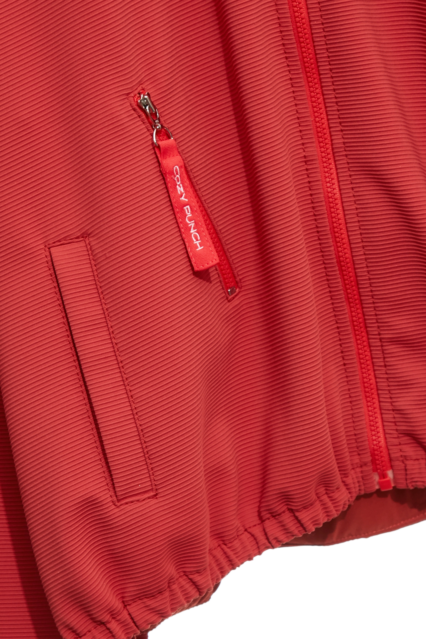 Front Zip Red JacketFront Zip Red Jacket,Outerwear,Stripe,Season (AW) Look