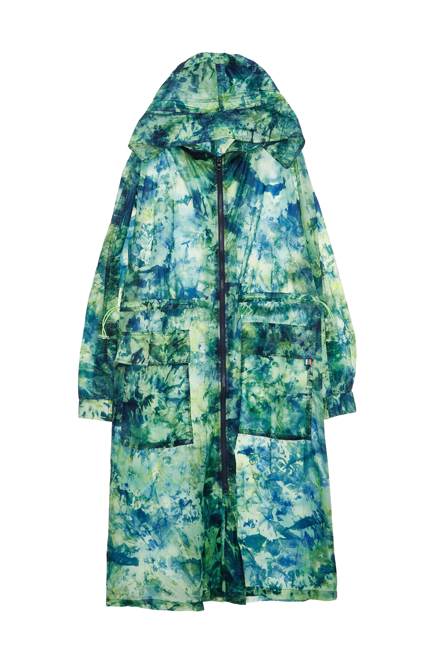 Fresh Leaf Green Tie-Dye Printed JacketFresh Leaf Green Tie-Dye Printed Jacket,COZY PUNCH,Jackets,Outerwear,Season (AW) Look,Trench coats