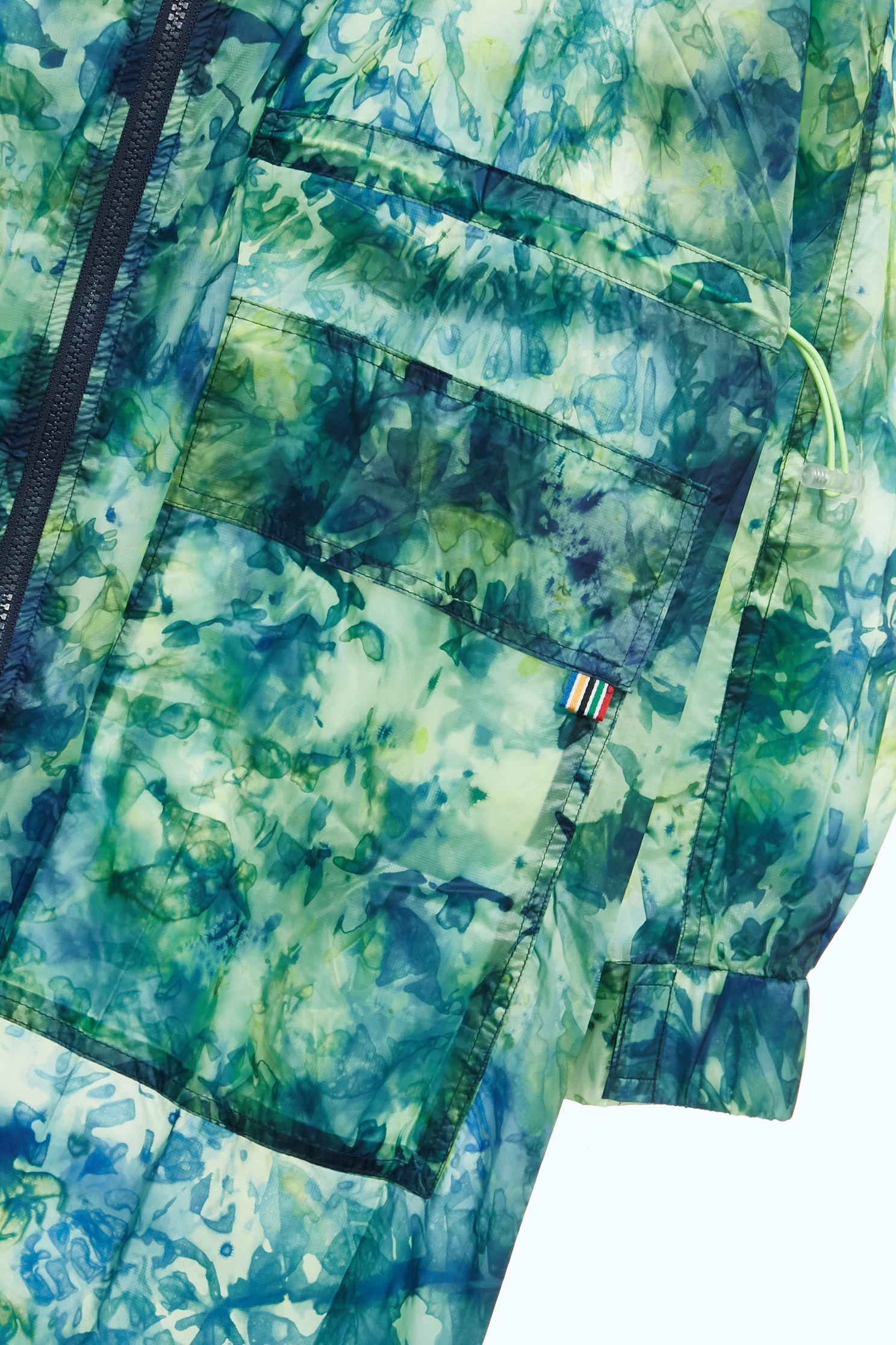 Fresh Leaf Green Tie-Dye Printed JacketFresh Leaf Green Tie-Dye Printed Jacket,COZY PUNCH,Jackets,Outerwear,Season (AW) Look,Trench coats