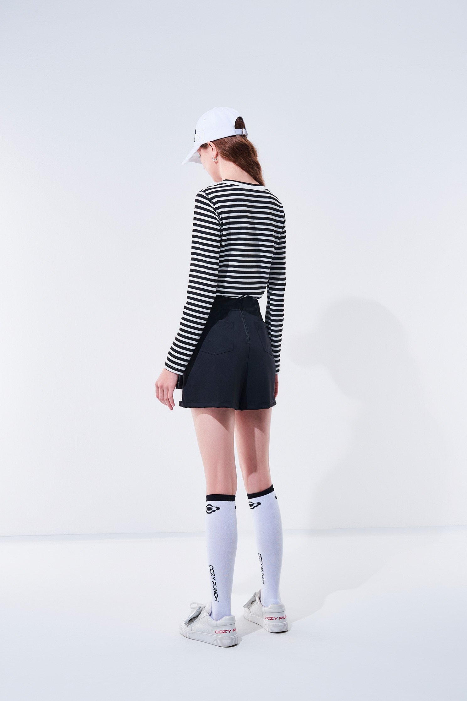 Color-Contrast Pleated Hem SkortColor-Contrast Pleated Hem Skort,COZY PUNCH,Mini skirts,Shorts,Season (AW) Look,Skorts