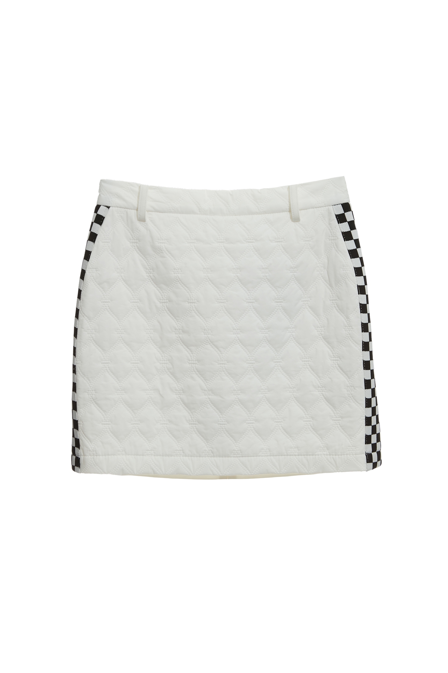 Diamond pattern casual skirtDiamond pattern casual skirt,COZY PUNCH,Plaid,White skirts,Mini skirts,Season (AW) Look,Knitted