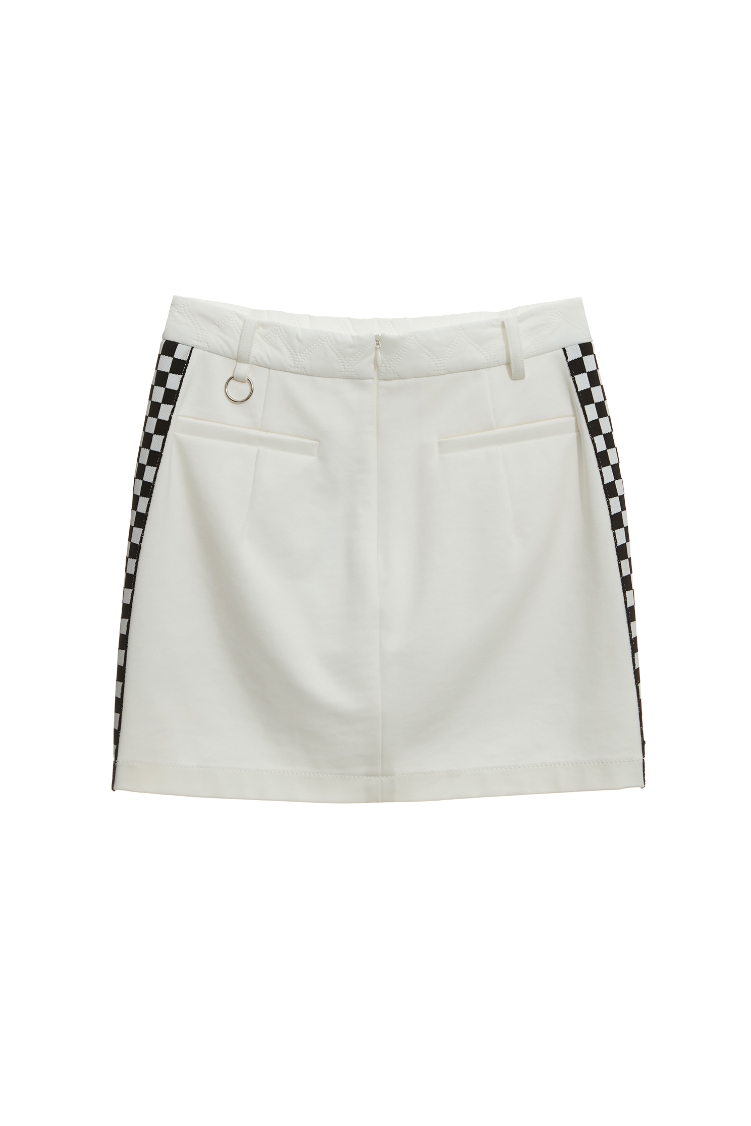 Diamond pattern casual skirtDiamond pattern casual skirt,COZY PUNCH,Plaid,White skirts,Mini skirts,Season (AW) Look,Knitted