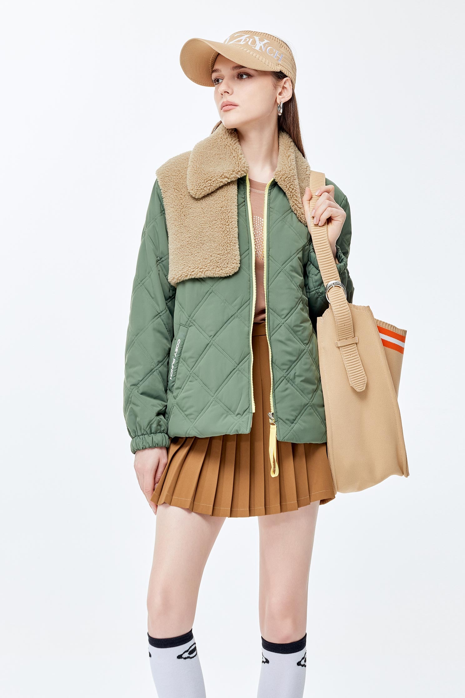 Nut shell brown golf skirtNut shell brown golf skirt,COZY PUNCH,Pleated skirts,Mini skirts,Season (AW) Look