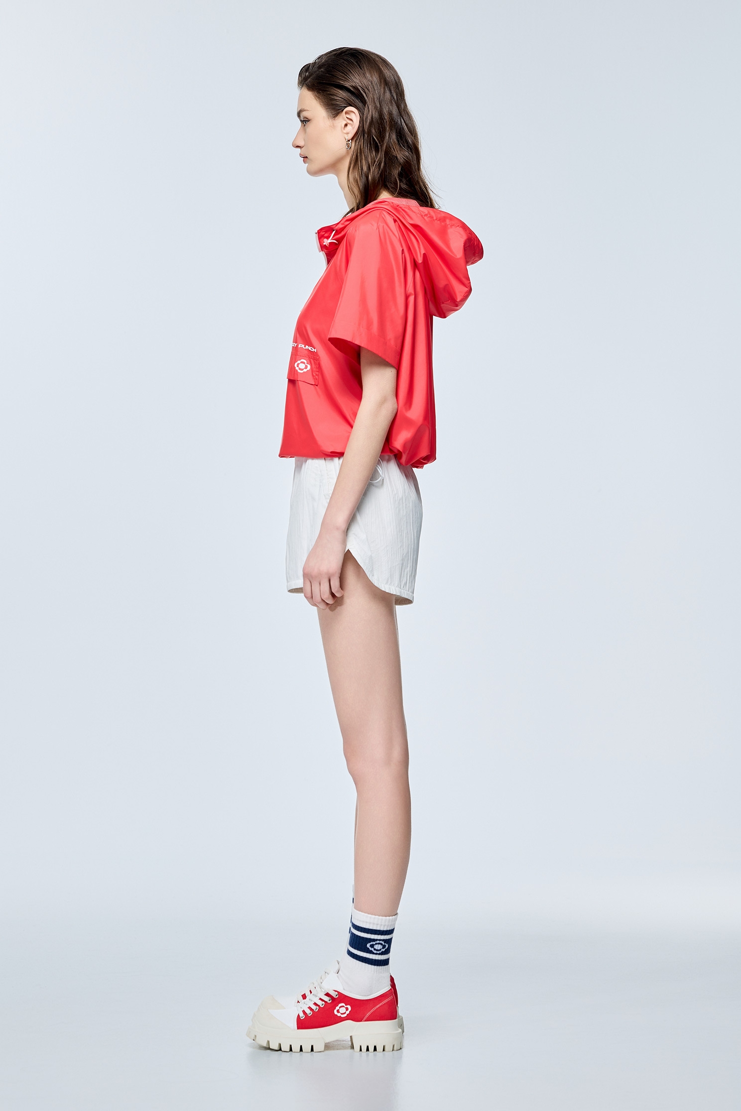 Casual Ruffled Waistband ShortsCasual Ruffled Waistband Shorts,COZY PUNCH,Season (SS) Look,Shorts,Trench coats