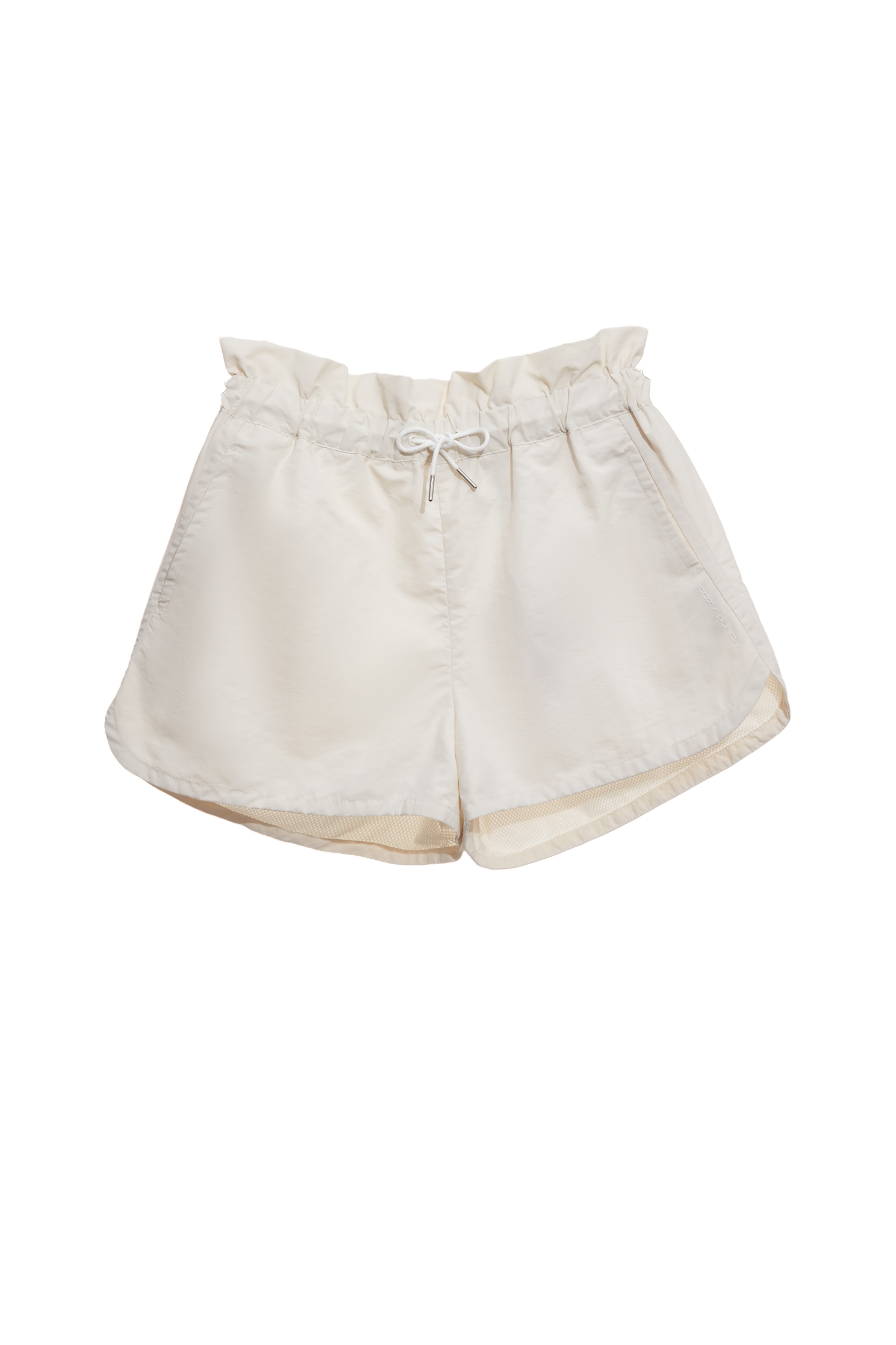 Casual Ruffled Waistband ShortsCasual Ruffled Waistband Shorts,COZY PUNCH,Season (SS) Look,Shorts,Trench coats