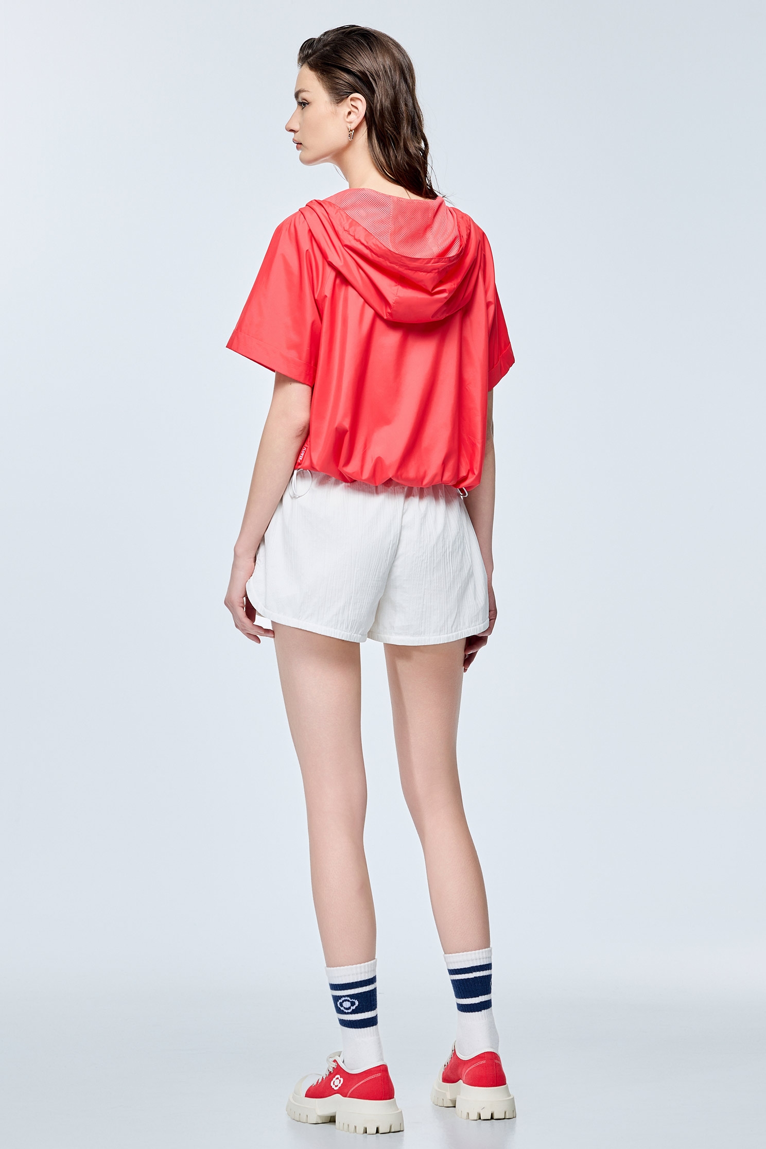 Casual Ruffled Waistband ShortsCasual Ruffled Waistband Shorts,COZY PUNCH,Season (SS) Look,Shorts,Trench coats
