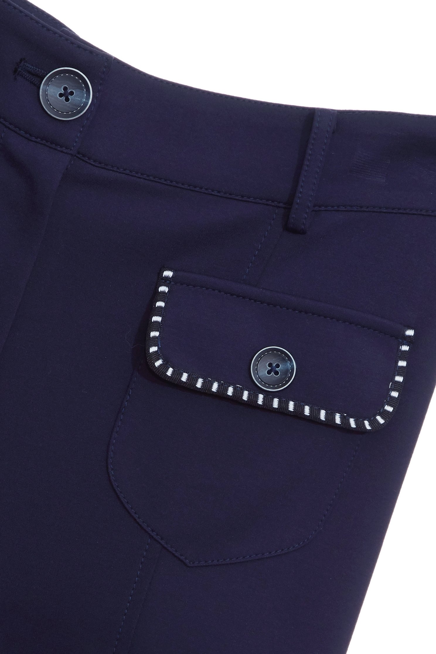 Straight Pants with Trimmed Pocket Edges,COZY PUNCH,Casual,Culottes,Season (SS) Look,Culottes