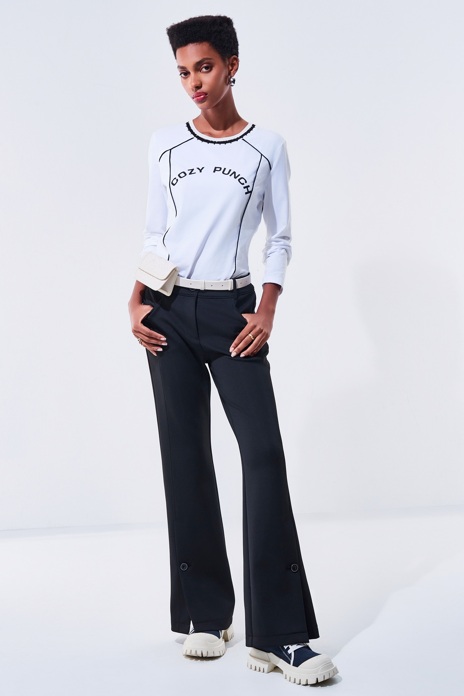 Side-Slit Casual PantsSide-Slit Casual Pants,COZY PUNCH,Culottes,Season (AW) Look,Culottes,Pants