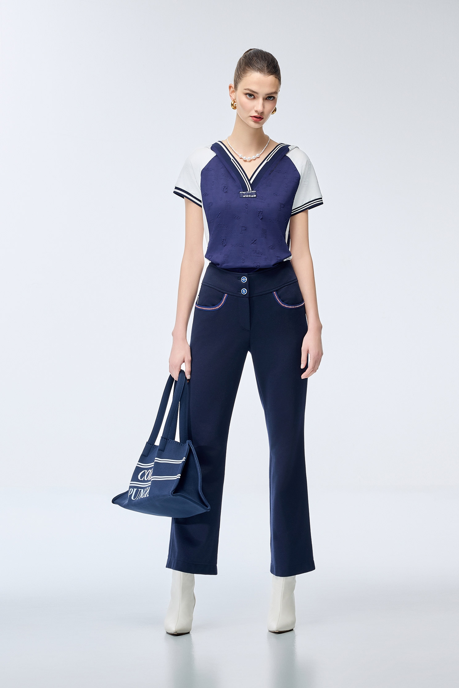 Ocean Cave Color Side Slit Flared PantsOcean Cave Color Side Slit Flared Pants,COZY PUNCH,Bell-bottoms,Culottes,Season (SS) Look,Bell-bottoms