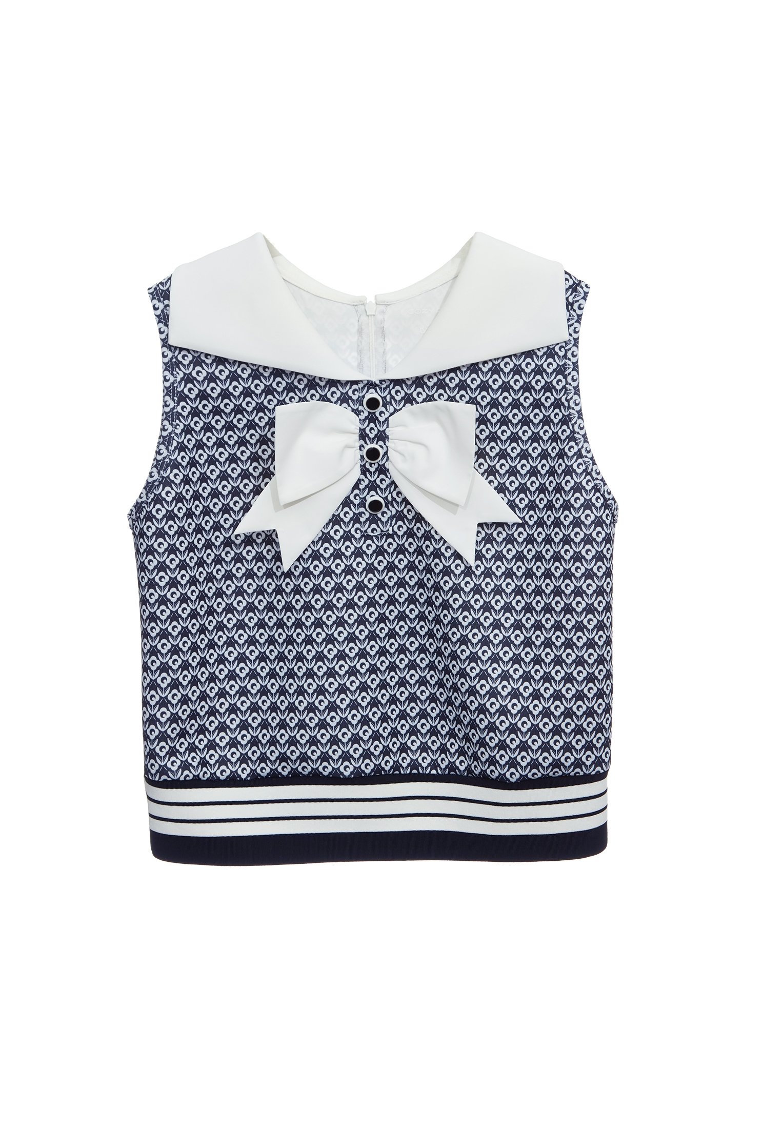Branded Logo Printed Tank with Bow Detail,COZY PUNCH,sleeveless tops,Casual,Season (SS) Look