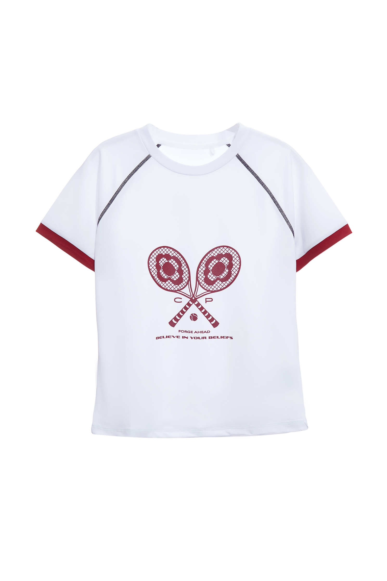 Tennis Racket Shaped T-shirtTennis Racket Shaped T-shirt,COZY PUNCH,T-shirts,Tops,Season (SS) Look,Short sleeve tops