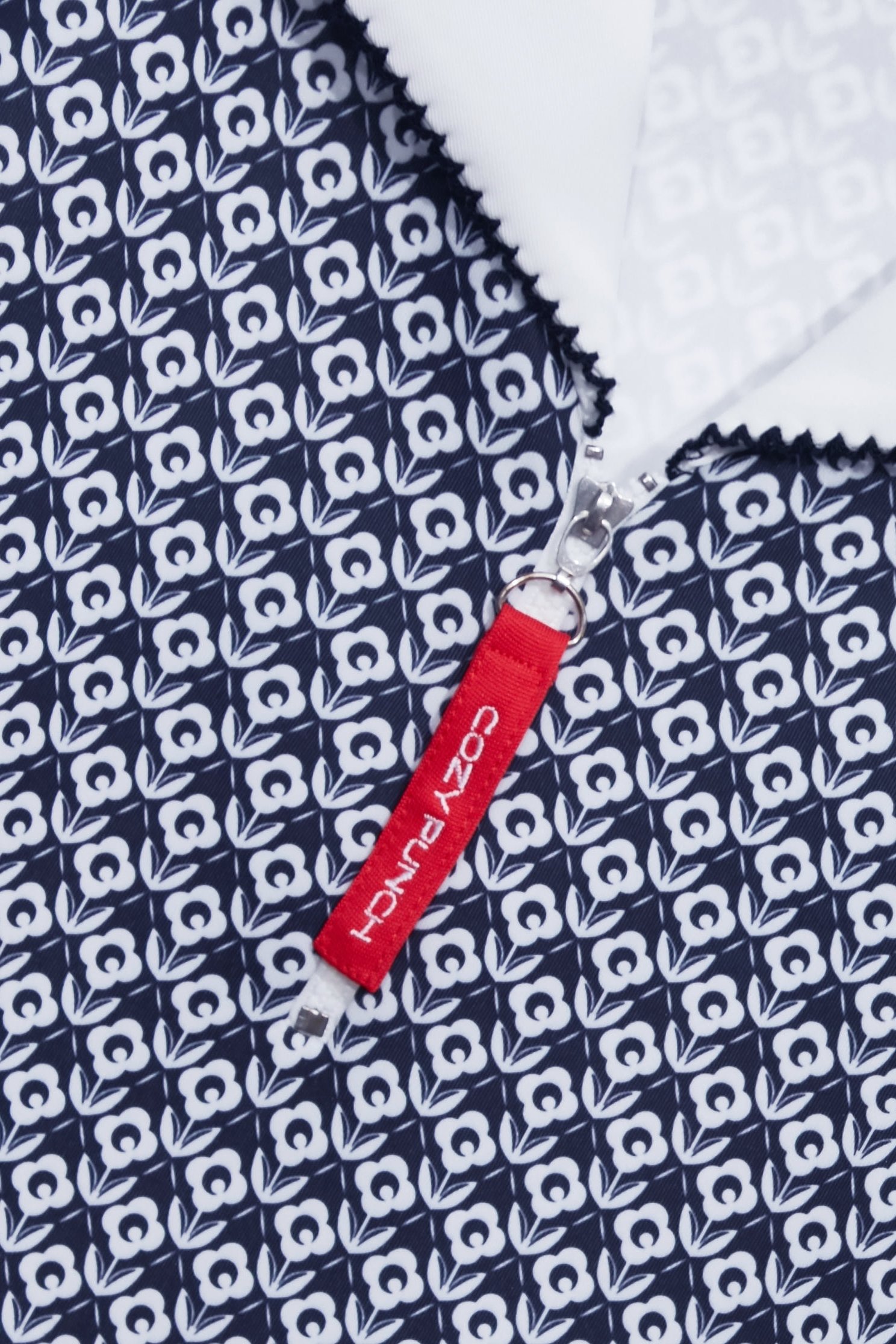 Branded Logo Printed Top with Embroidered Edges,COZY PUNCH,Tops,Casual,Season (SS) Look