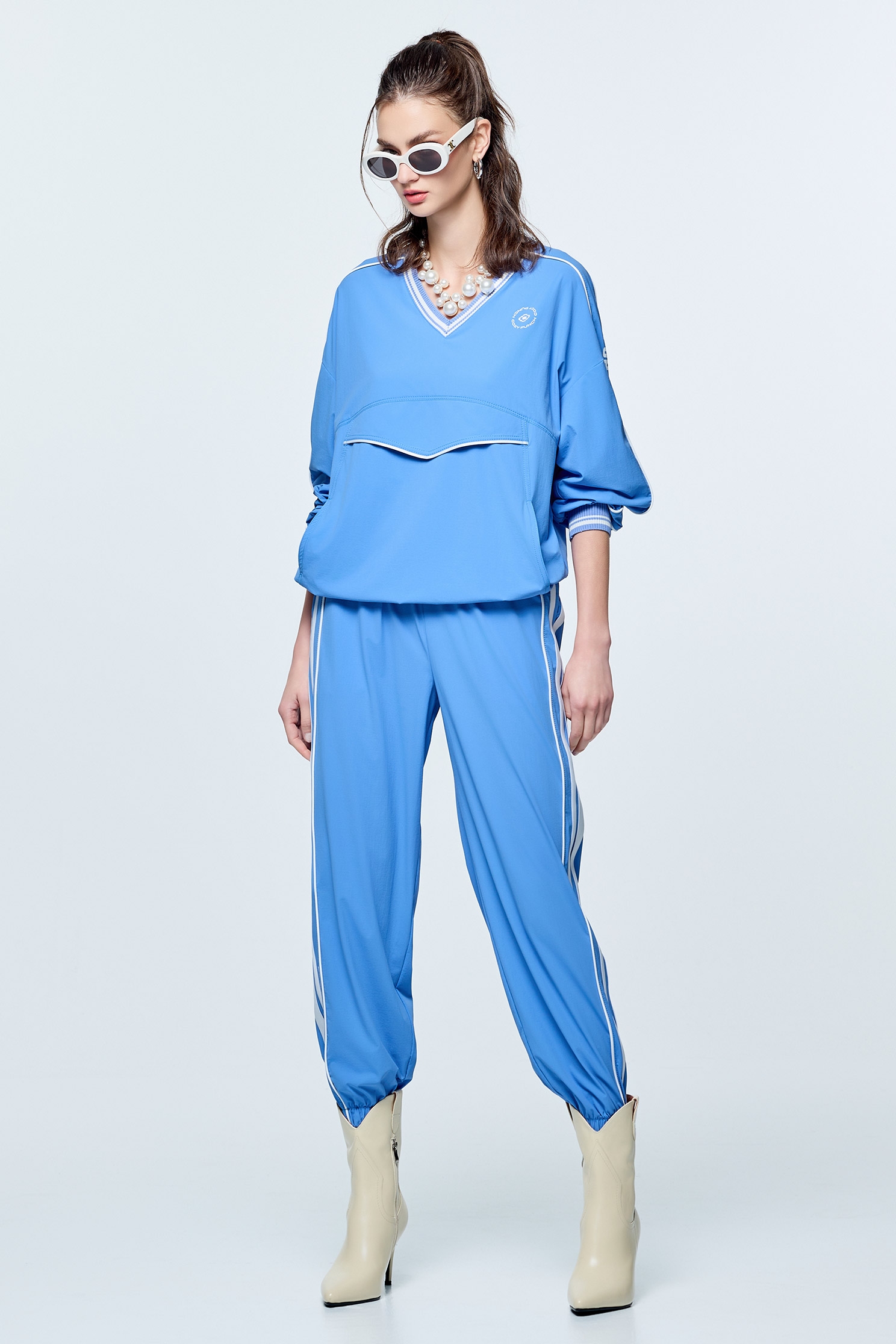 Contrast Trim Detail Sun Protection Collagen TopSunset Coral Color Collagen Top,Cool Tech Activewear,CoolTechActivewear,COZY PUNCH,Tops,Season (SS) Look