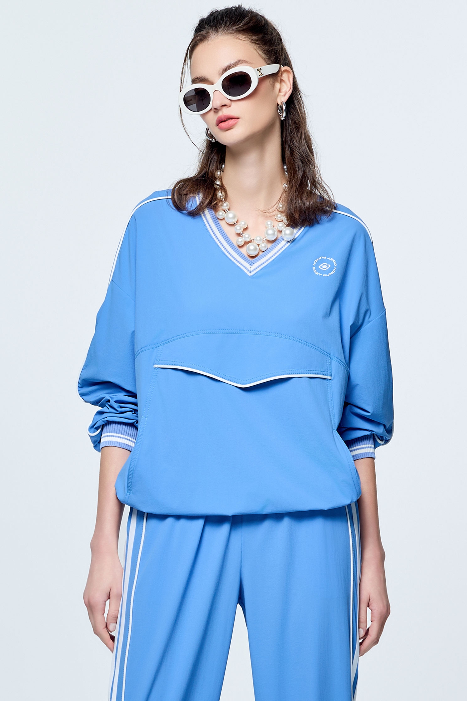 Contrast Trim Detail Sun Protection Collagen TopSunset Coral Color Collagen Top,Cool Tech Activewear,CoolTechActivewear,COZY PUNCH,Tops,Season (SS) Look