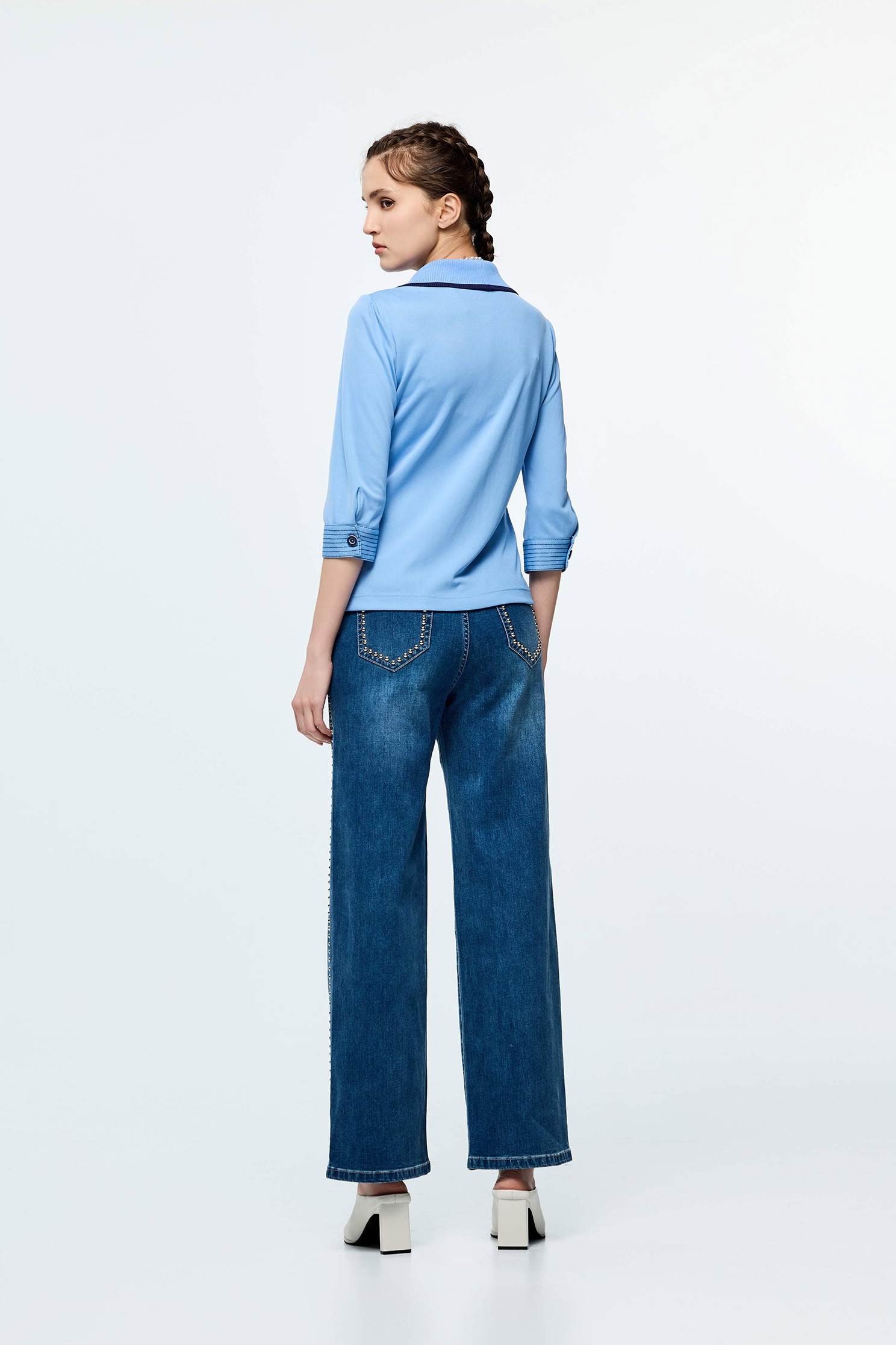 Contrast Trim Detail Sun Protection Collagen Polo ShirtCream Pudding Color Collagen Polo Shirt,COZY PUNCH,Tops,Casual,Season (SS) Look