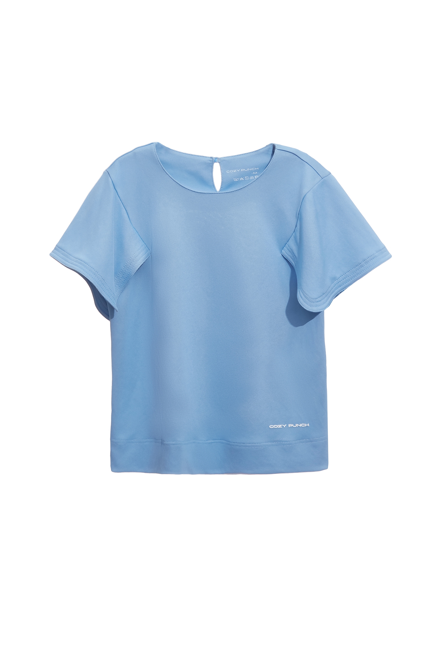 High Performance Collagen Sleeve Detail TopBluish Green Lake Color Collagen Sleeve Detail Top,COZY PUNCH,Tops,Casual,Season (SS) Look