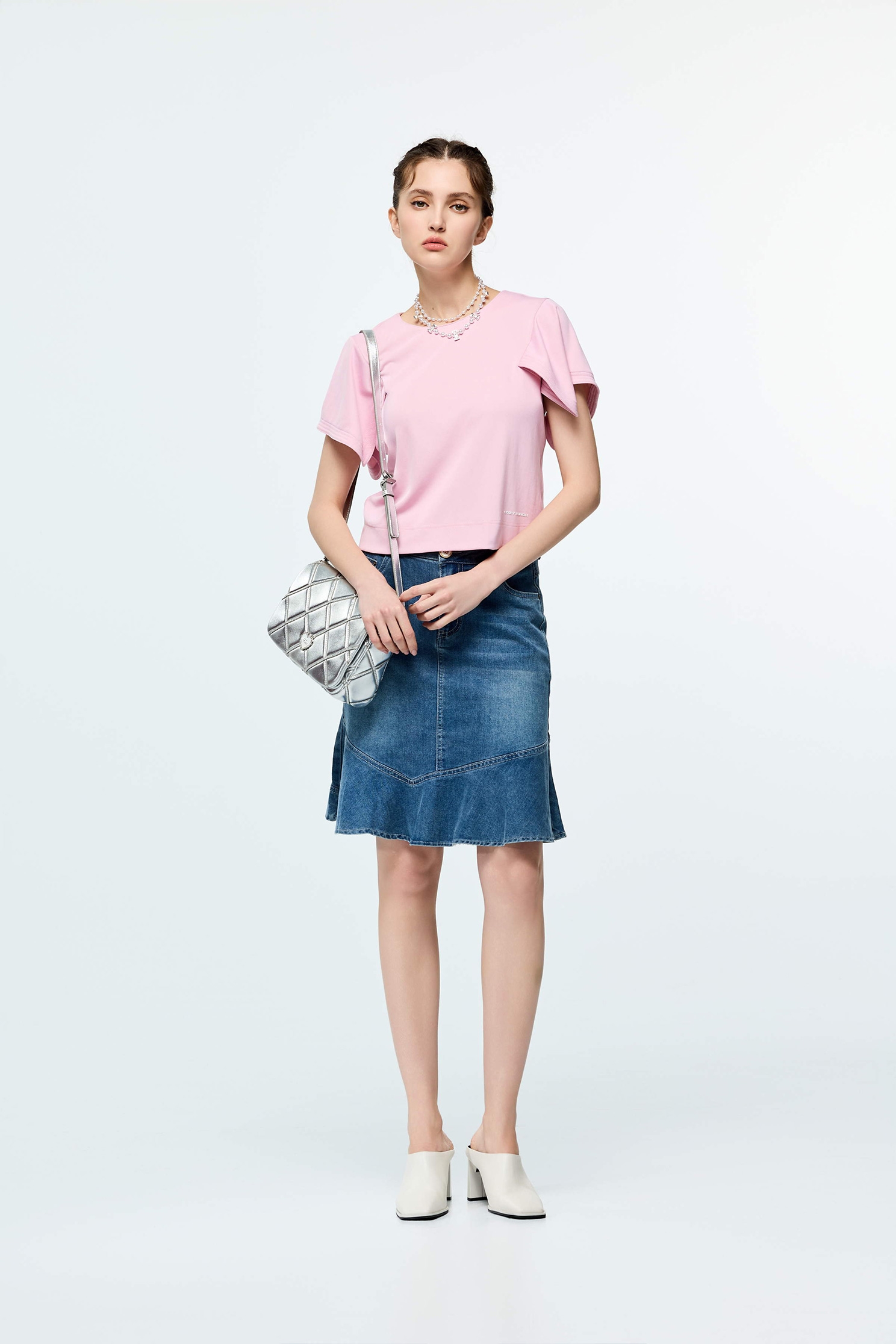 High Performance Collagen Sleeve Detail TopBluish Green Lake Color Collagen Sleeve Detail Top,COZY PUNCH,Tops,Casual,Season (SS) Look