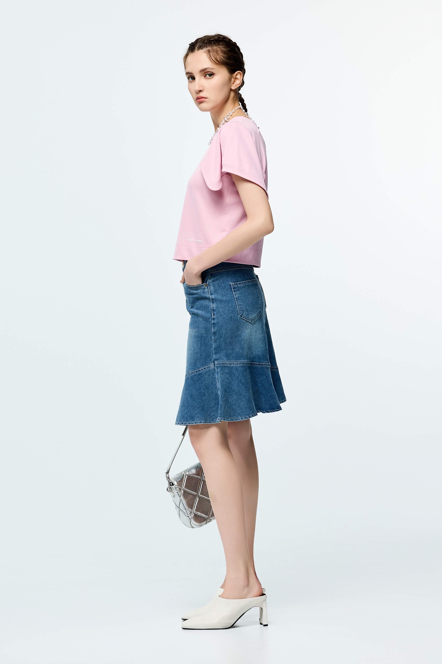 High Performance Collagen Sleeve Detail TopBluish Green Lake Color Collagen Sleeve Detail Top,COZY PUNCH,Tops,Casual,Season (SS) Look