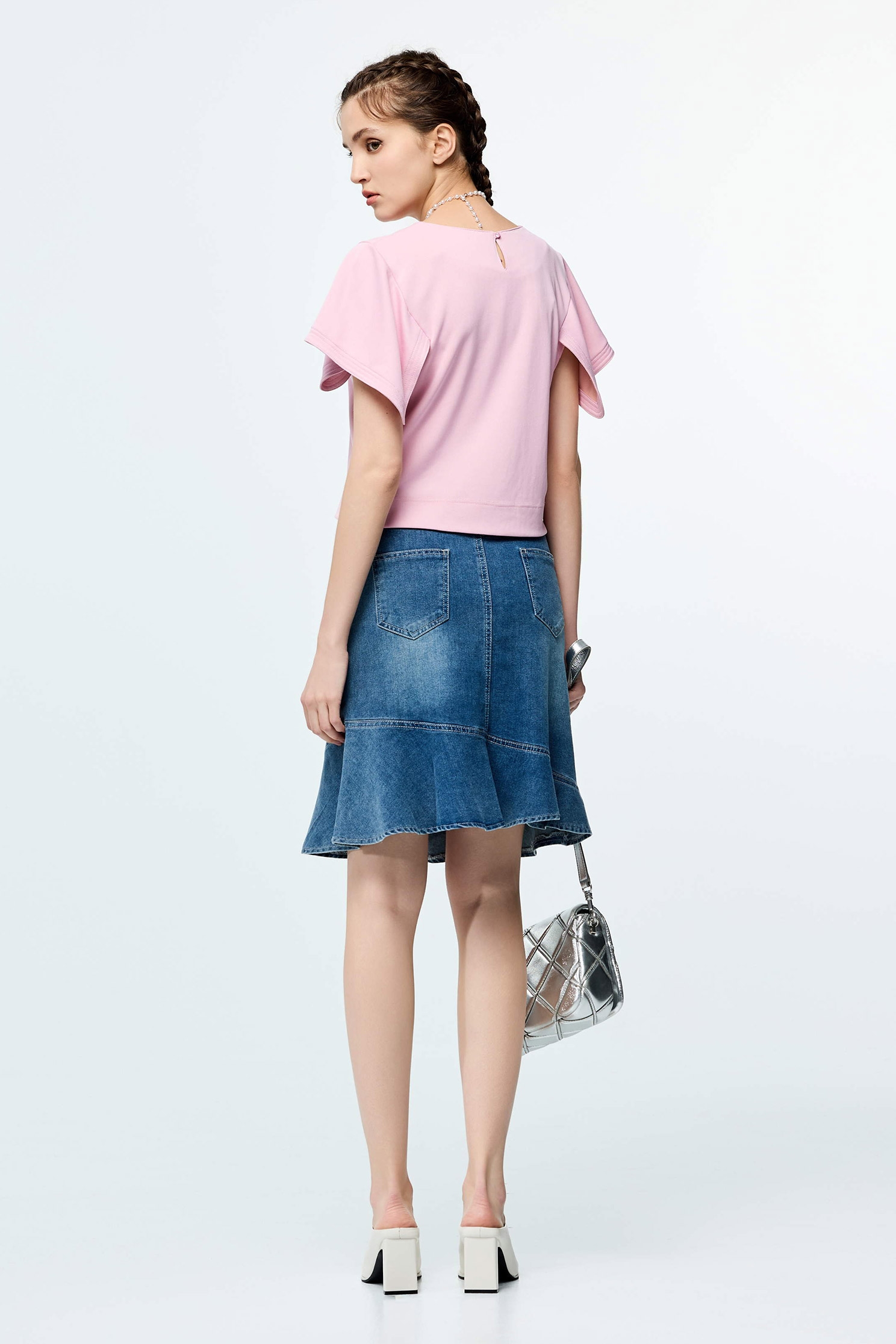 High Performance Collagen Sleeve Detail TopBluish Green Lake Color Collagen Sleeve Detail Top,COZY PUNCH,Tops,Casual,Season (SS) Look